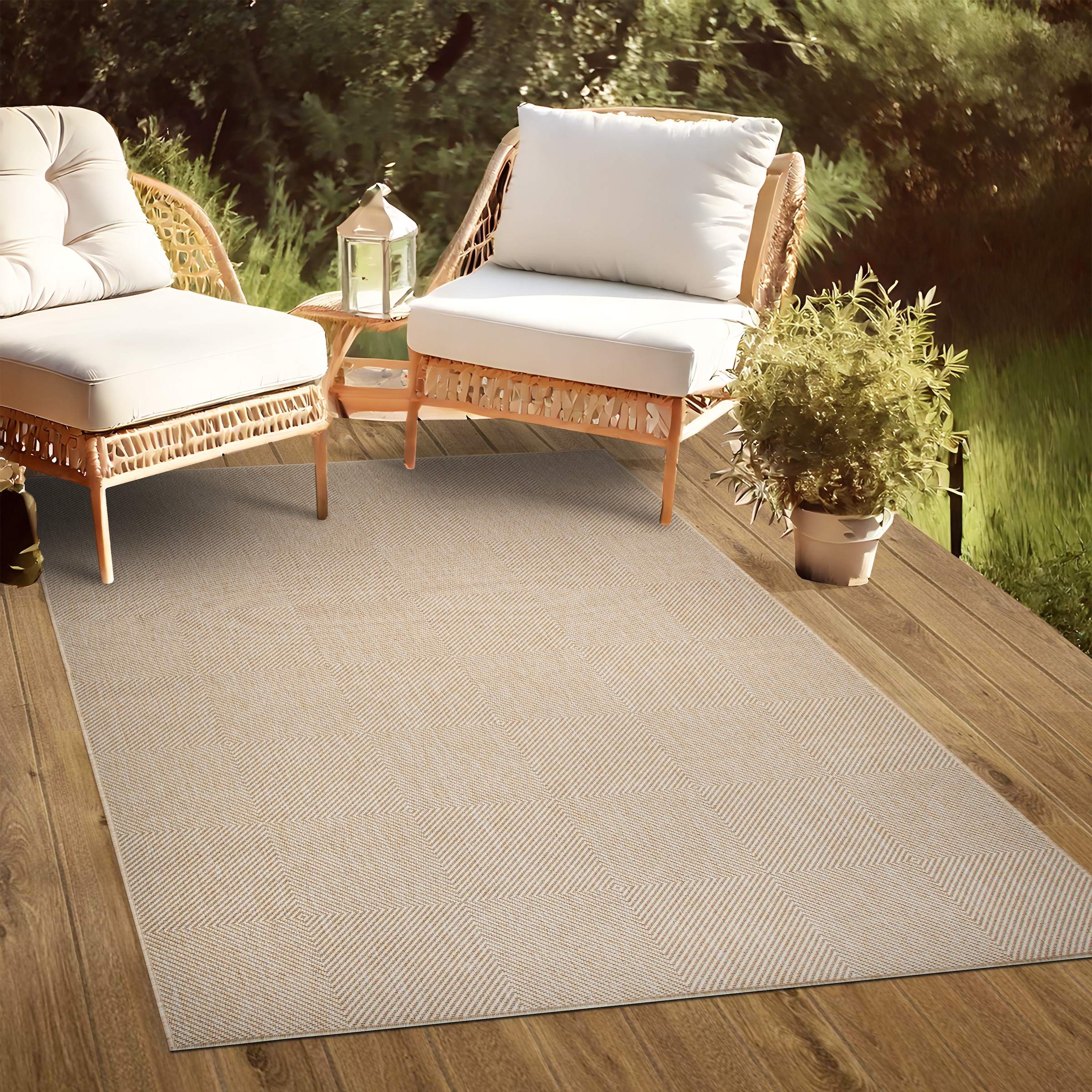 GOODproduct Teppich »Anna, auch als Läufer erhältlich« rechteckig 3 mm Höhe In- und Outdoor geeignet, Sisal-Optik, Wetterfest & UV-beständig