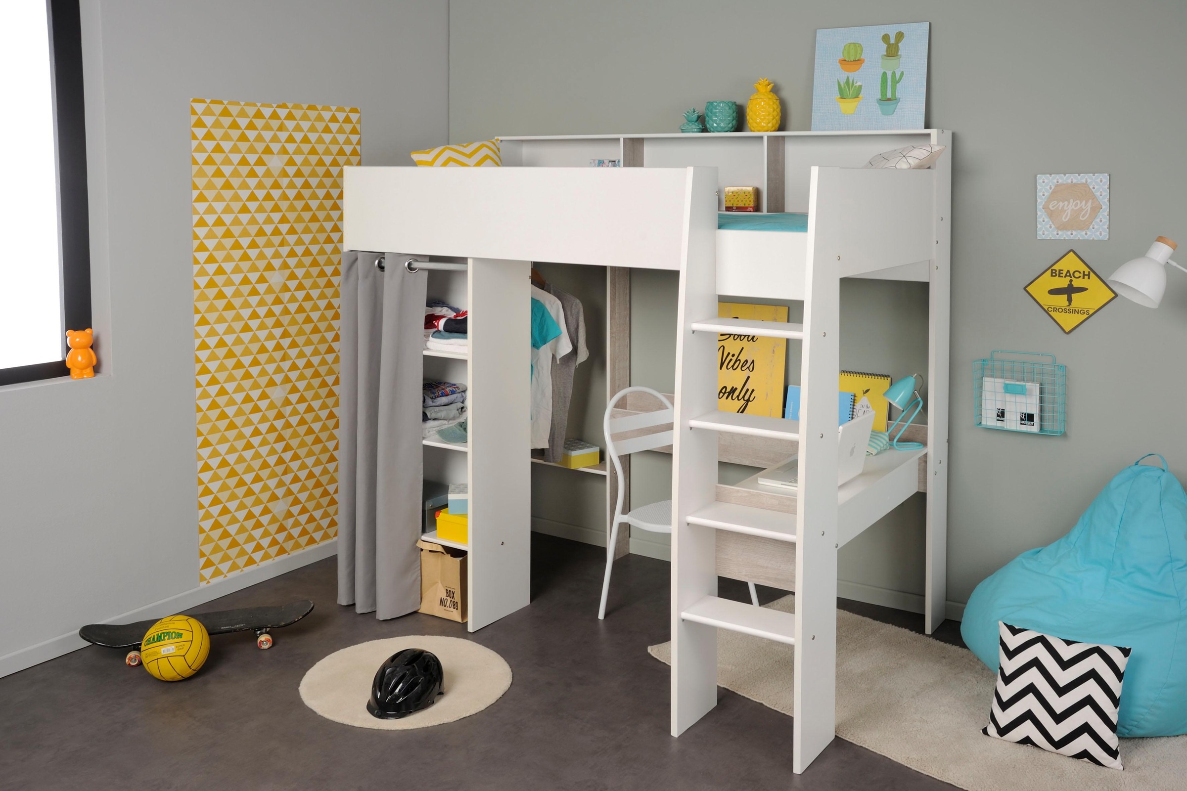 Image of Parisot Jugendzimmer-Set »Taylor«, (Bett, Schreibtisch, Kleiderschrank und Stauraummöbel) bei Ackermann Versand Schweiz