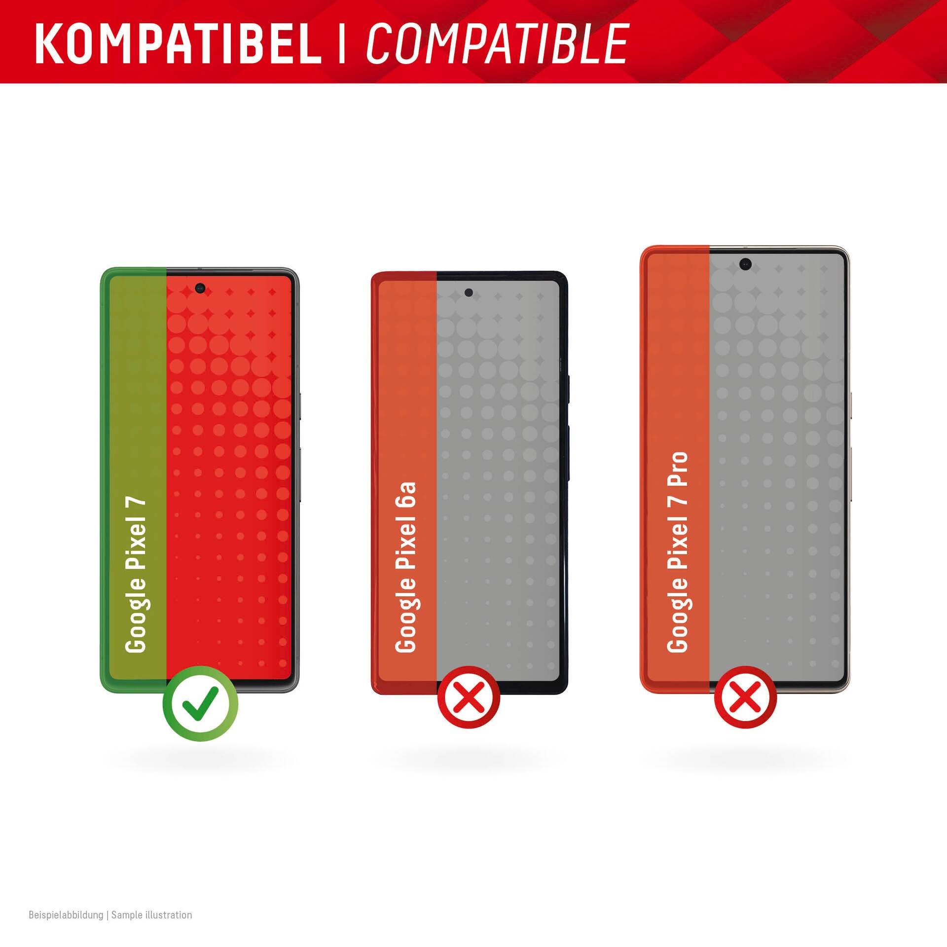 Displex Displayschutzglas »Real Glass - Google Pixel 7« Displayschutzfolie Displayschutz kratzer-resistent 10H splitterfest
