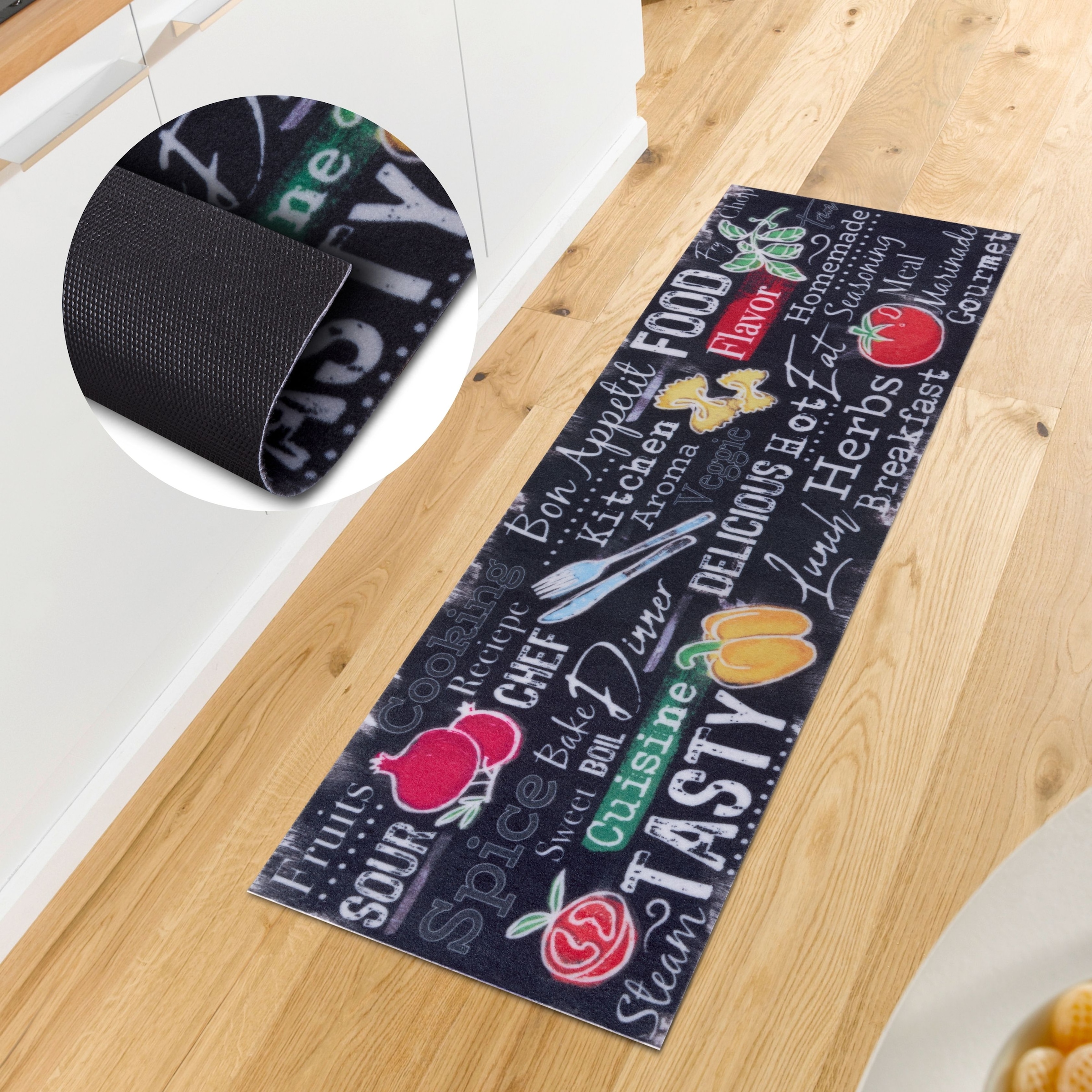 Image of HANSE Home Küchenläufer "Delicious Kitchen Board" rechteckig 3 mm Höhe Läufer, Rutschfest, Küchenteppich, Küche, Teppich, Pflegeleicht