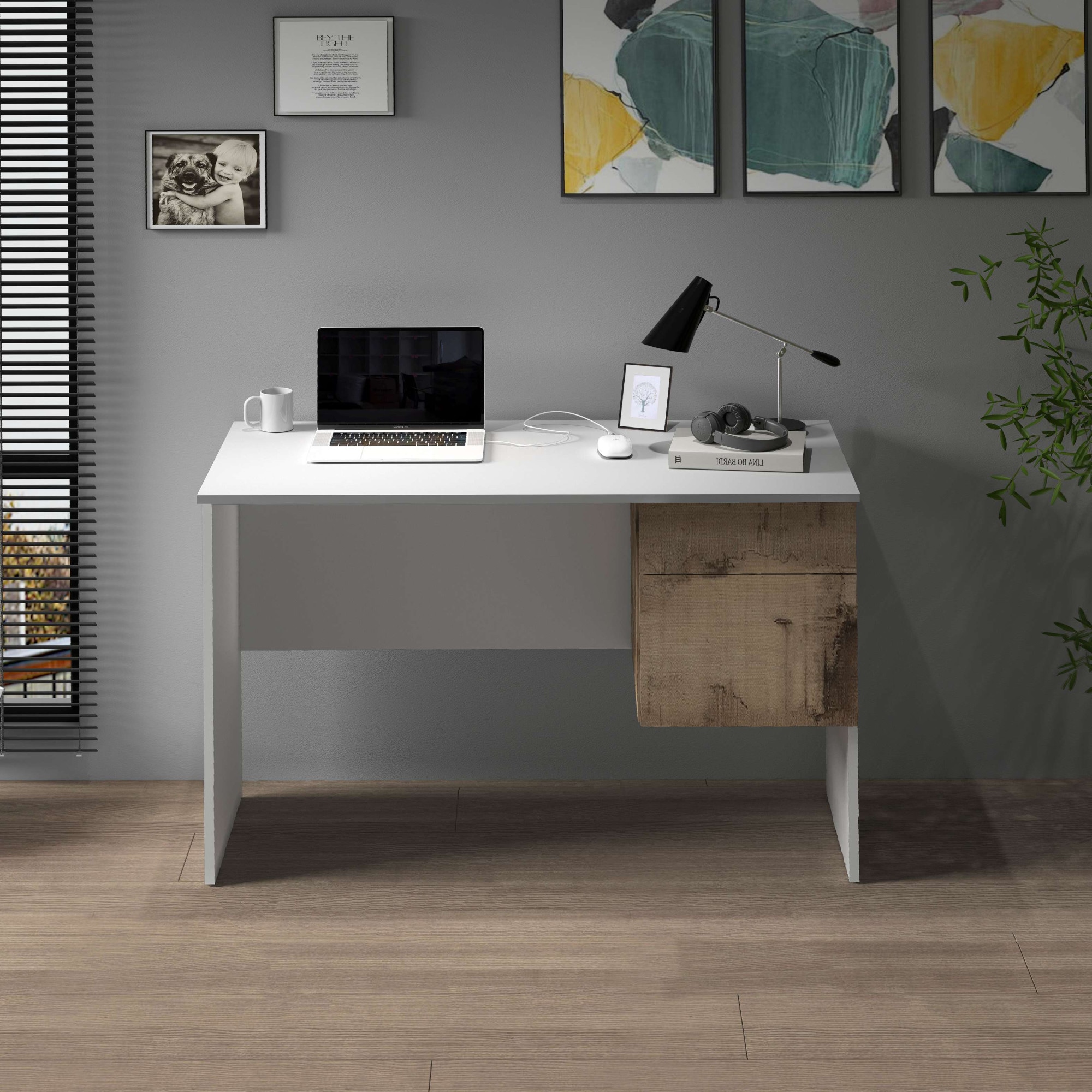 INOSIGN Schreibtisch »Coro, kleiner Computertisch, Bürotisch« mit 1 Tür & 1 Schublade, Breite 110 cm, Made in Italy