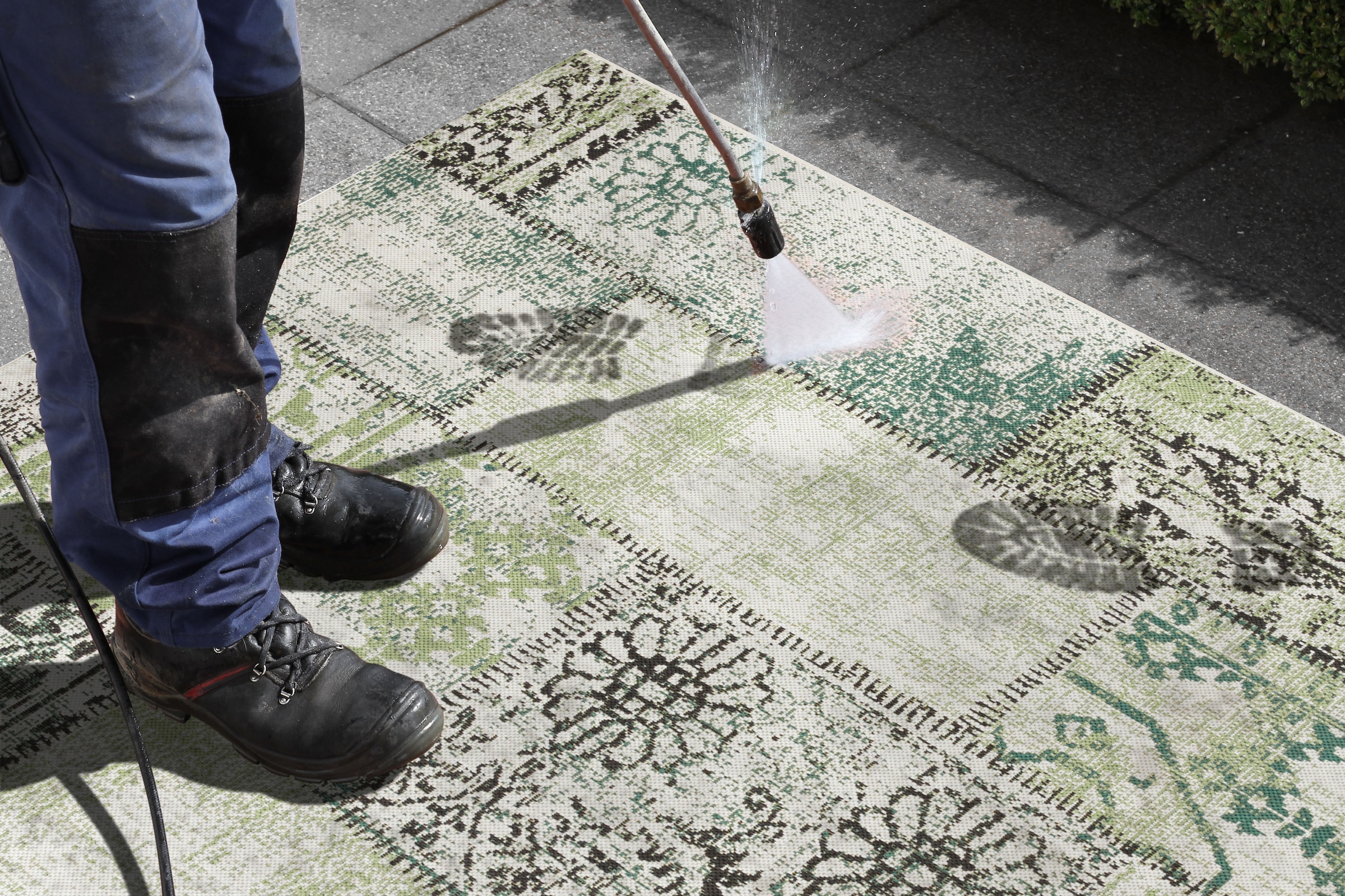 NORTHRUGS Teppich »Symi«, rechteckig, 8 mm Höhe, In- & Outdoor, Kurzflor, Läufer, Vintage, Wohnzimmer, Aussenbereich
