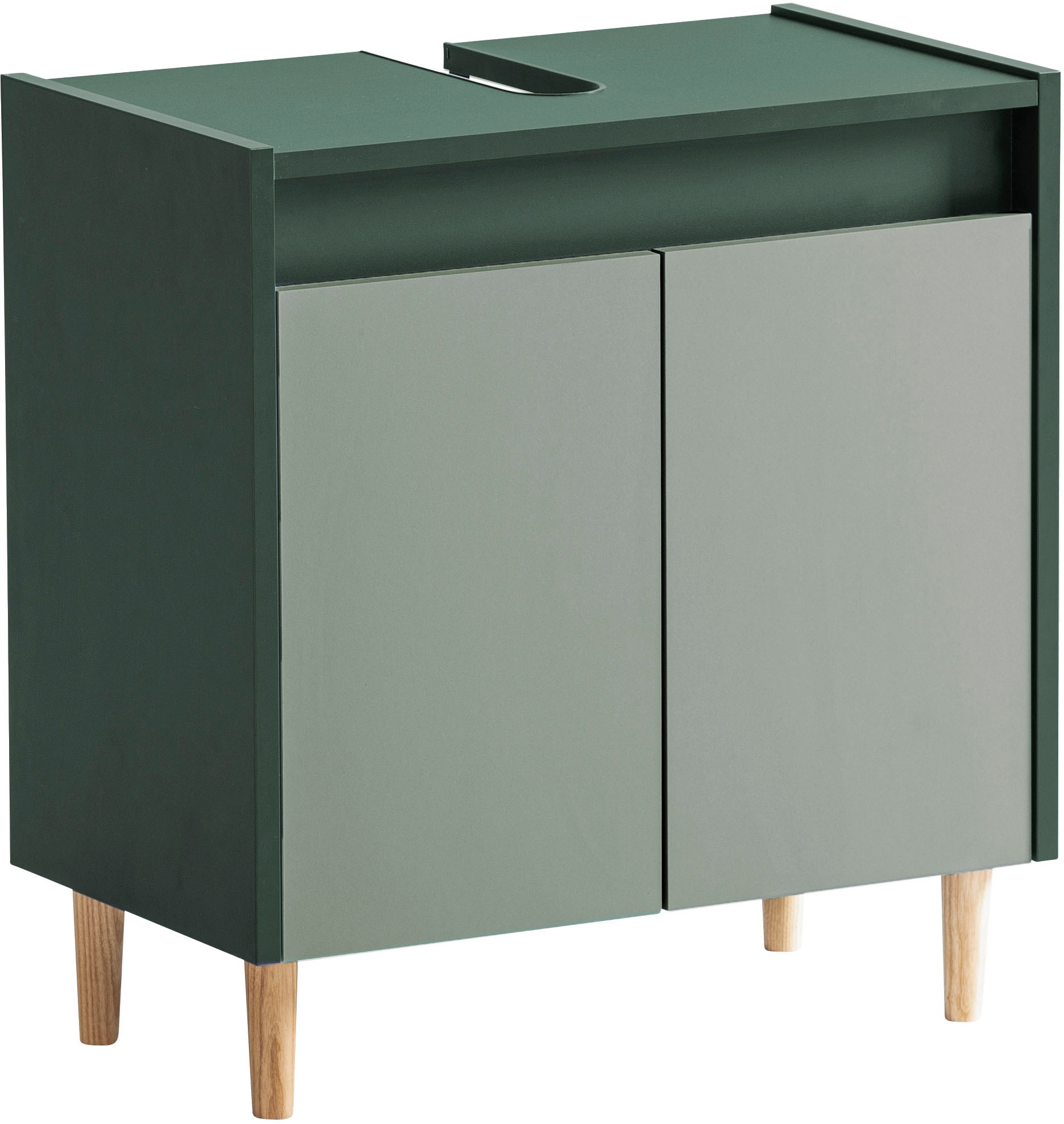 Image of welltime Waschbeckenunterschrank "Lovis, Breite 56 cm" Metallbeschläge, Möbelfüsse aus Massivholz