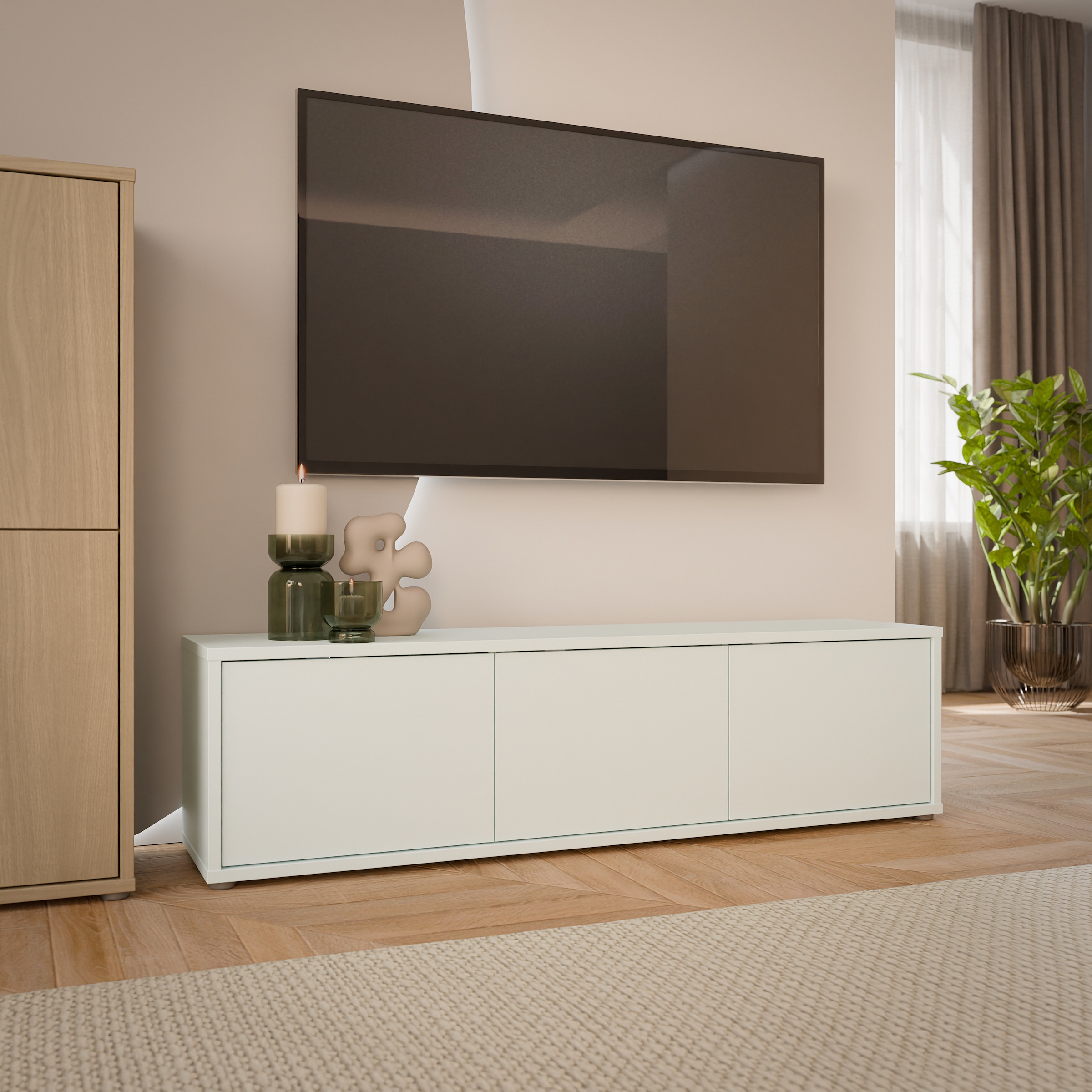 FORTE Table basse »Alice Springs, TV-Board, viel Stauraum, grosse Türen zum Aufklappen« L/H/P 154,2/41,5/34,9 cm Portes pliantes