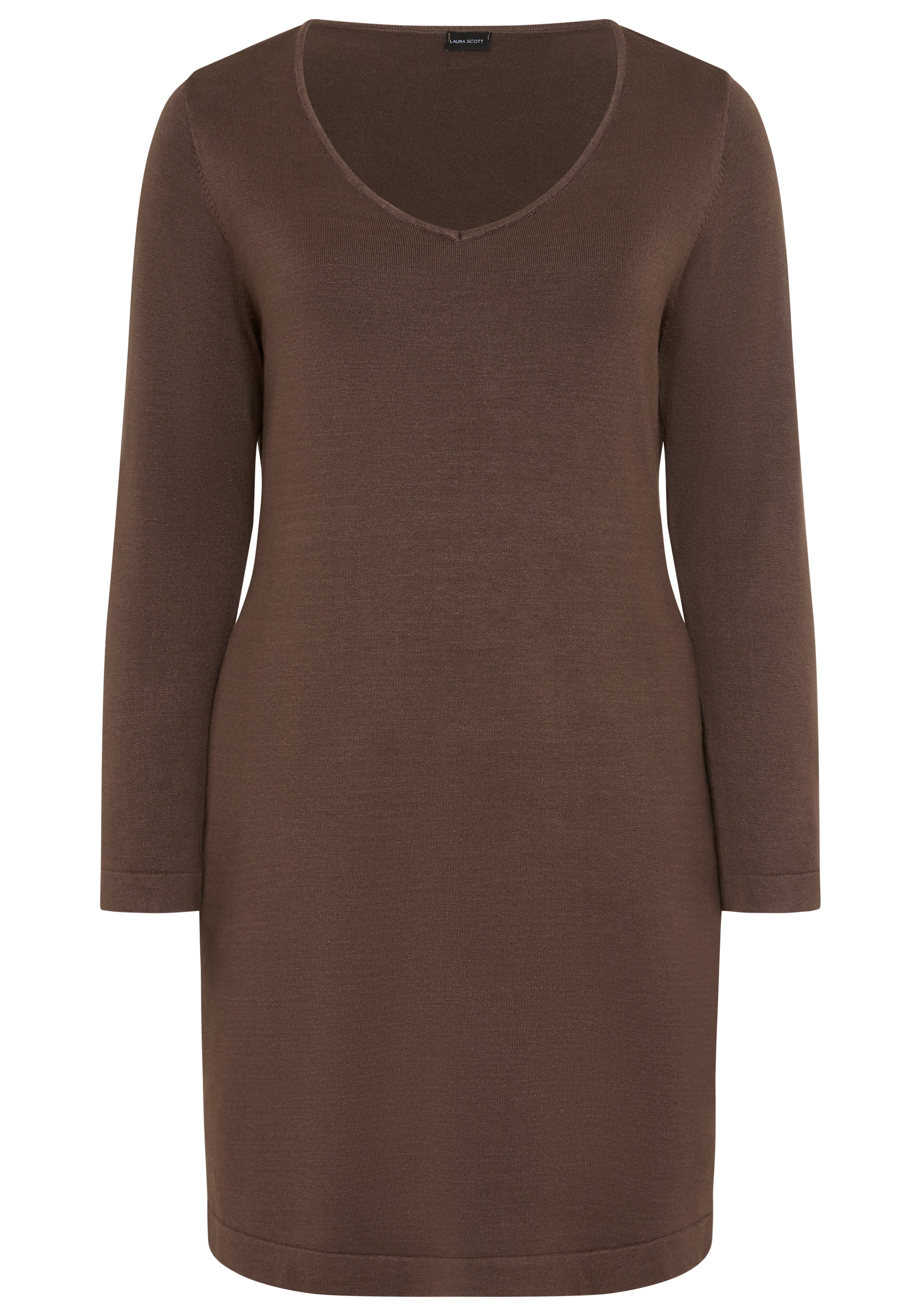 Laura Scott CURVE Robe en tricot »Grosse Grössen« avec décolleté en V profond en mélange de viscose douillet
