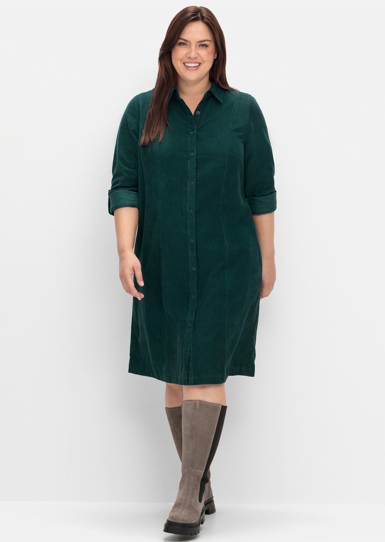 Sheego Blusenkleid "Cord-Kleid"