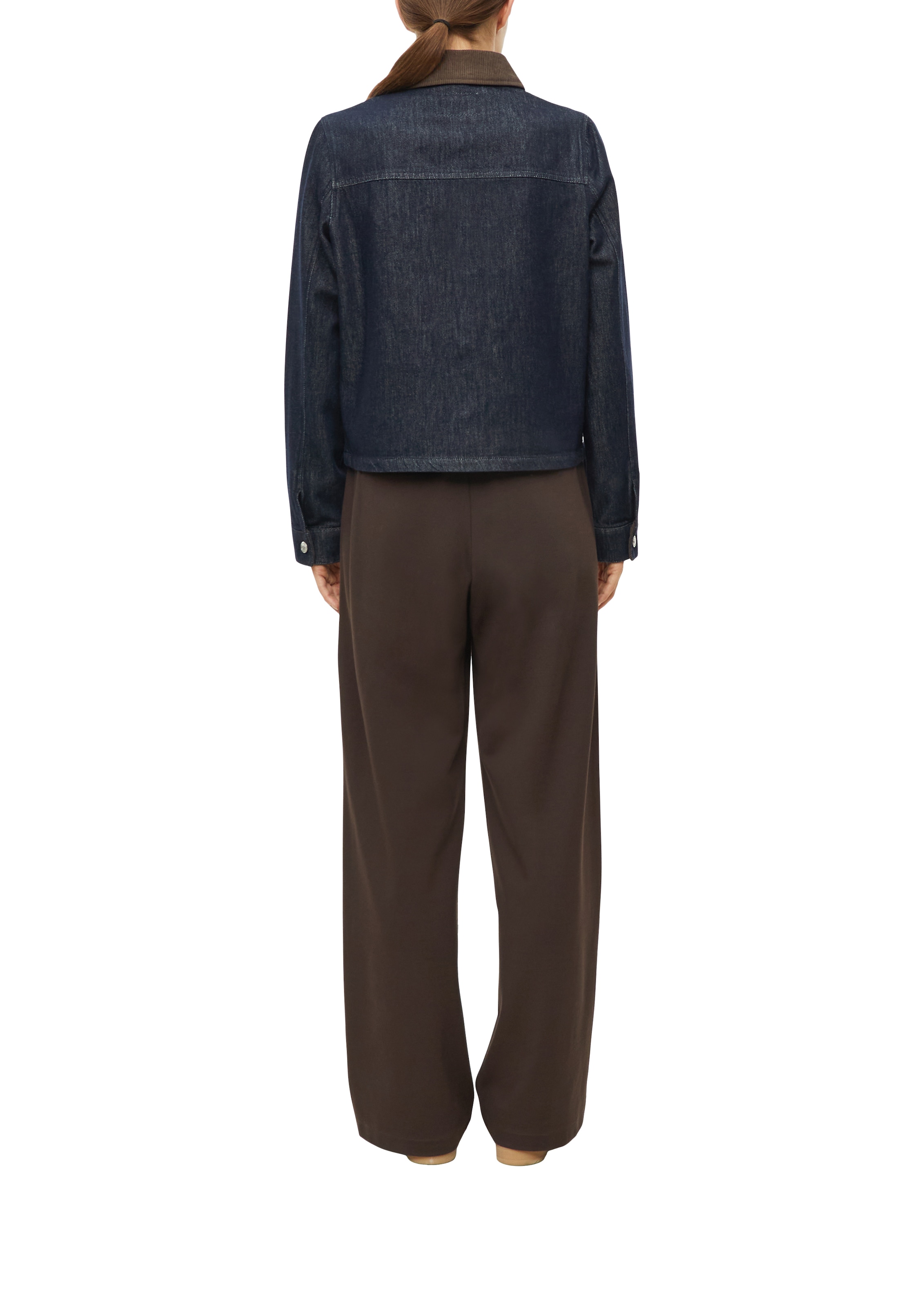s.Oliver Jeansjacke ohne Kapuze mit Cord-Kragen und Knopfleiste
