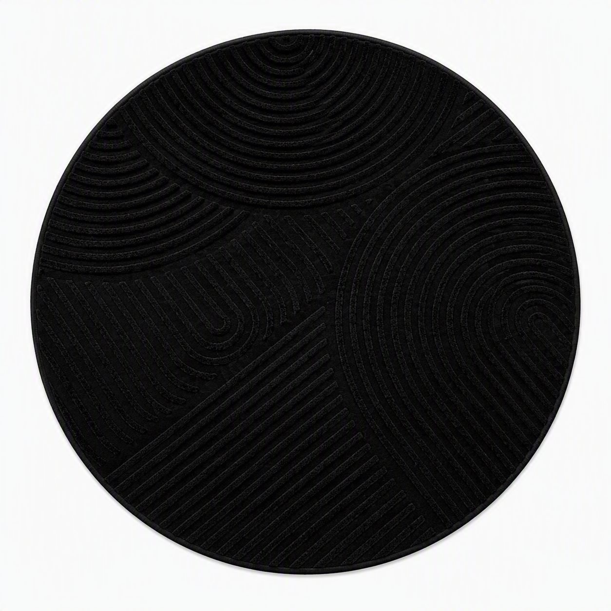 GOODproduct Teppich »Jola Hoch-Tief-Design, Scandi-Look, Zen, 140 cm« rund 10 mm Höhe Boho, Modern, 3D, Wohnzimmer, Schlafzimmer, wasserabweisend