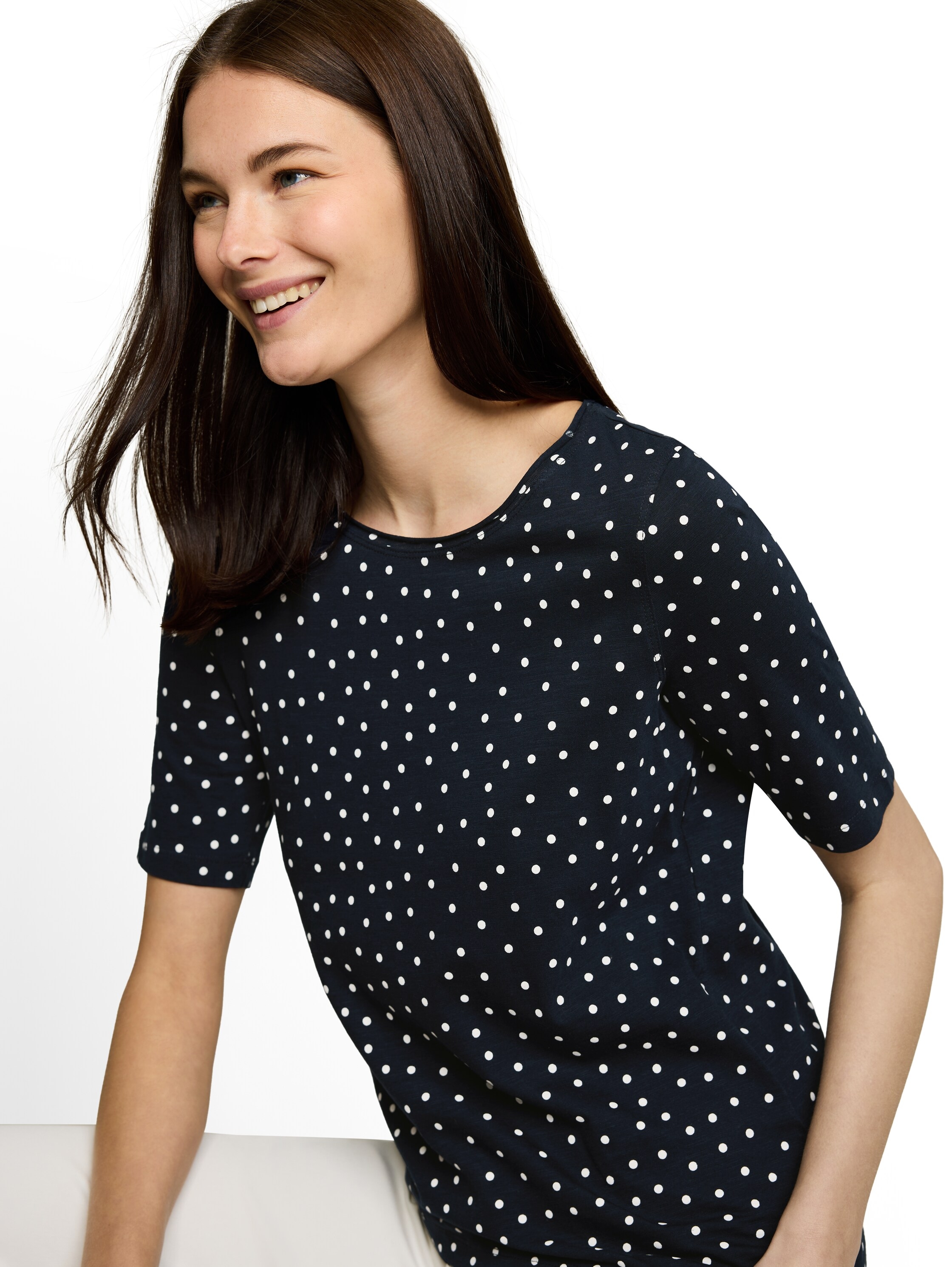 TOM TAILOR Shirt à col rond t-shirt d'été à pois