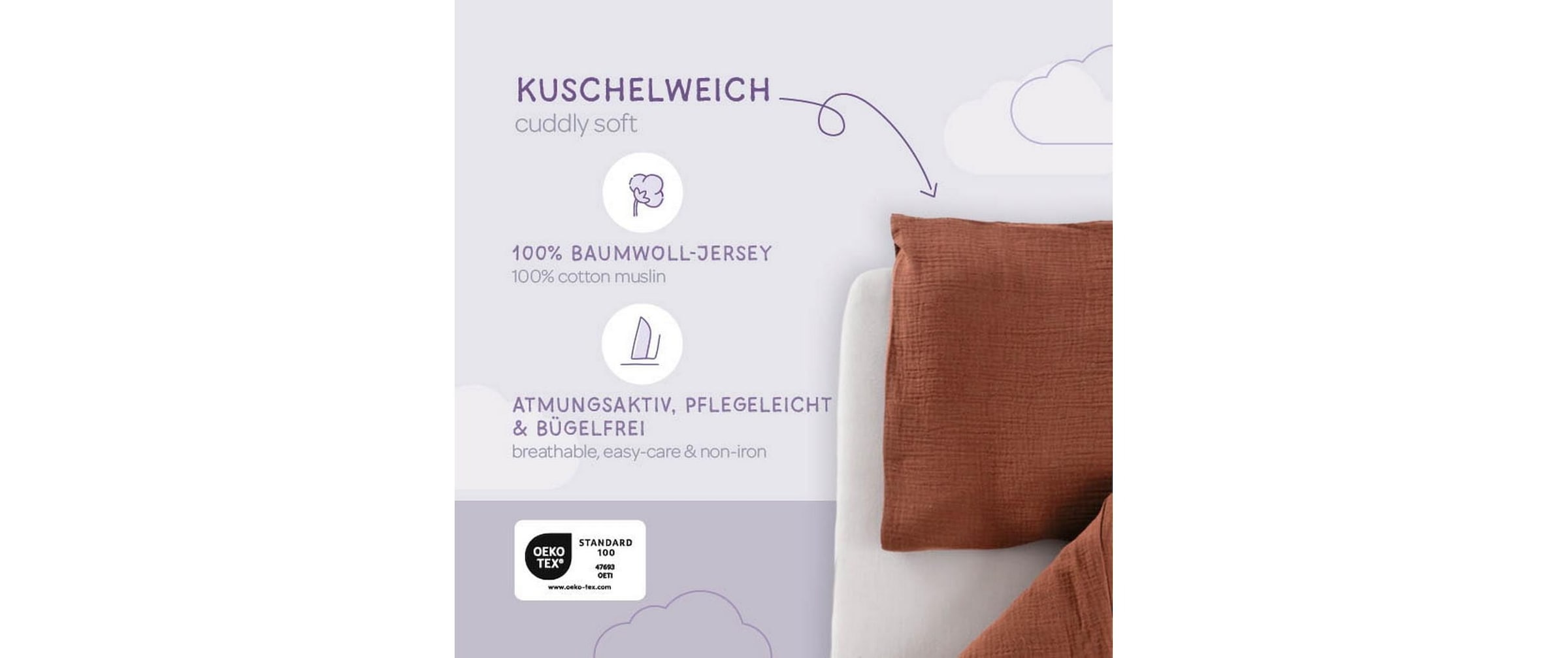 Träumeland Kinderbettwäsche »Musselin 100 x 135 cm + 40 x 60 cm«