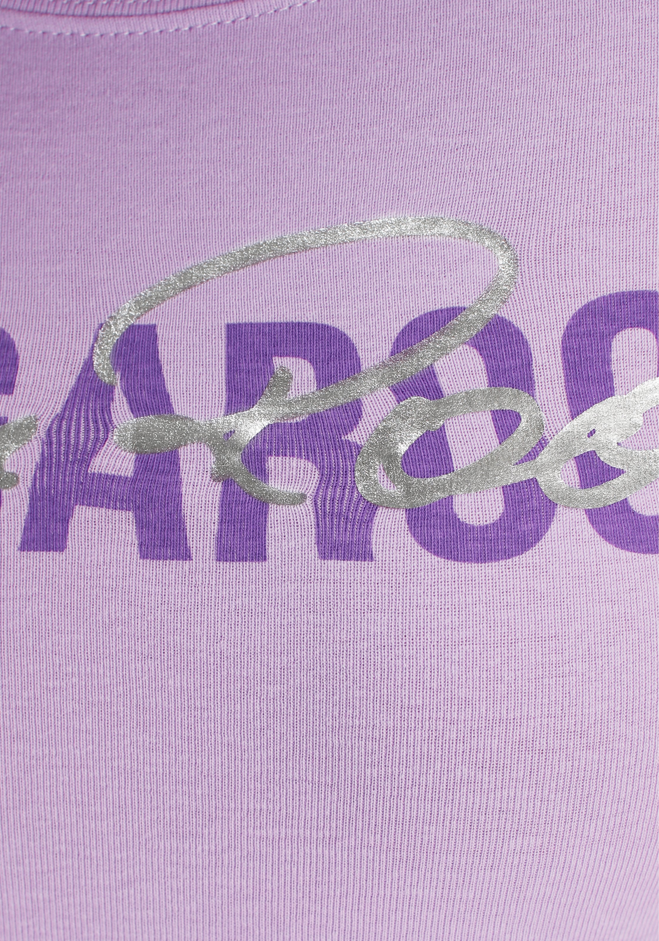 KangaROOS Langarmshirt, zum Krempeln mit collem Logodruck