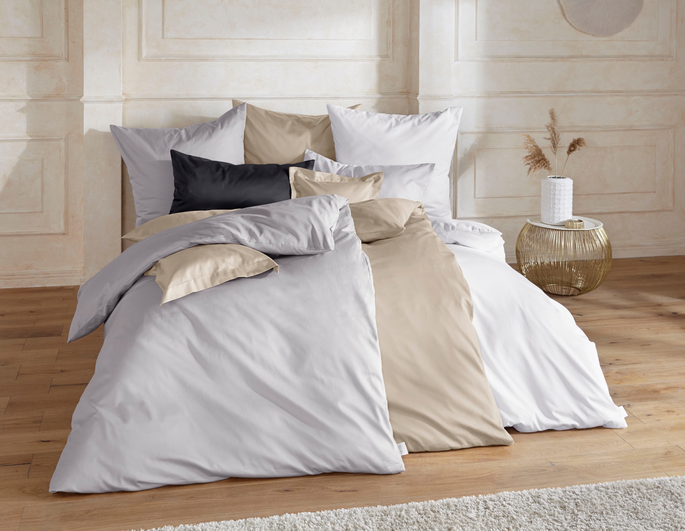 OTTO home Kissenbezug "Mila" Satin Qualität, in Uni Design