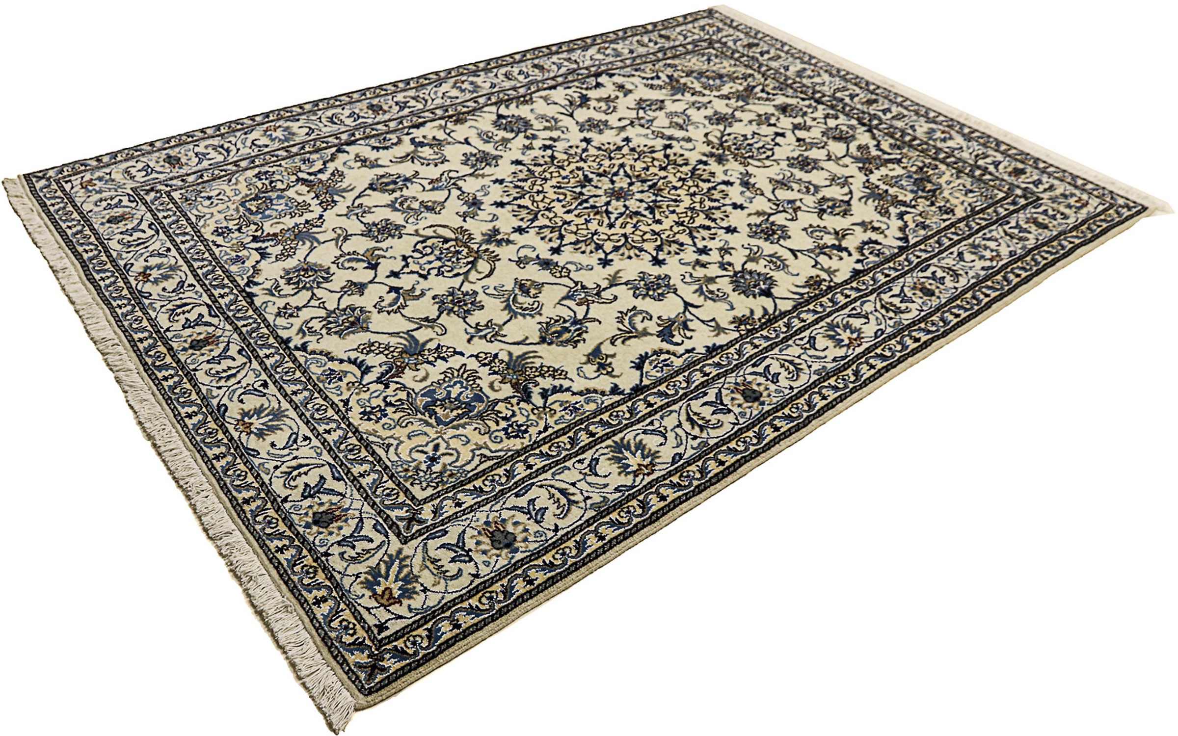 Image of morgenland Orientteppich »Perser - Nain - 238 x 168 cm - beige«, rechteckig, 12 mm Höhe, Wohnzimmer, Handgeknüpft, Einzelstück mit Zertifikat bei Ackermann Versand Schweiz