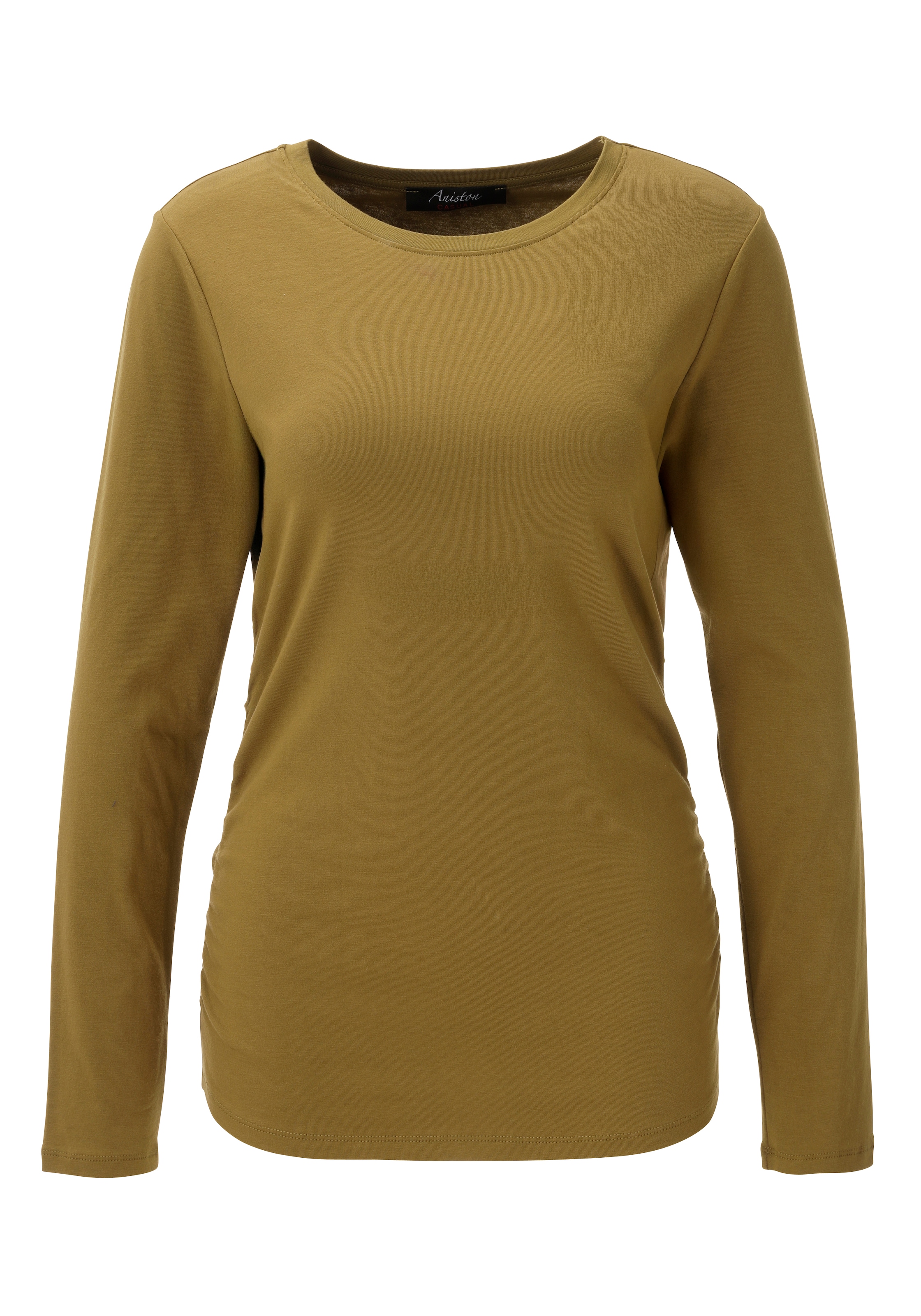 Aniston CASUAL Langarmshirt mit Raffungen an den Seitennähten - NEUE KOLLEKTION