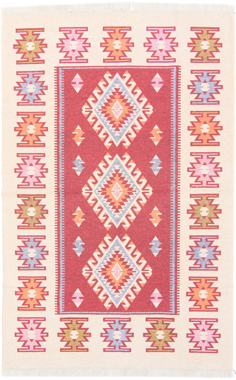 morgenland Wollteppich »Kelim Teppich - Trendy »Ariz« Rechteckig«, rechteckig, 0,5 mm Höhe, Flachgewebe