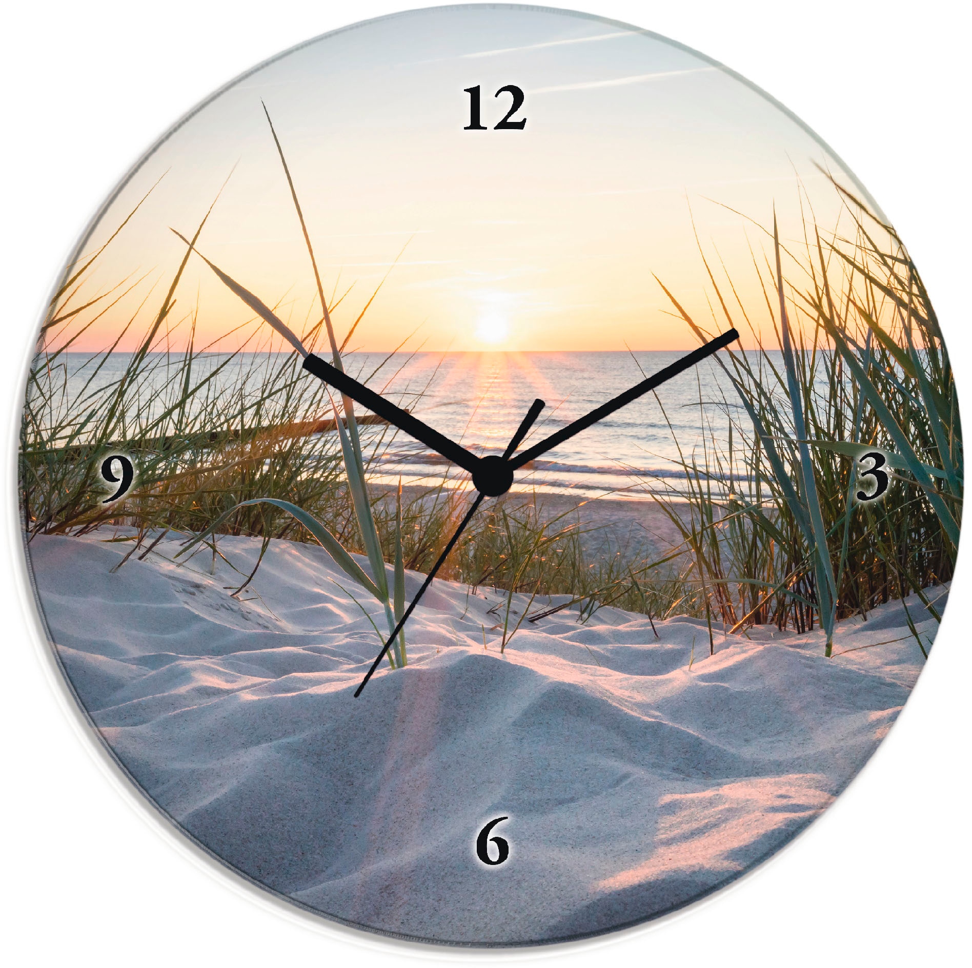 Image of Artland Wanduhr "Ostseestrand" wahlweise mit Quarz- oder Funkuhrwerk, lautlos ohne Tickgeräusche