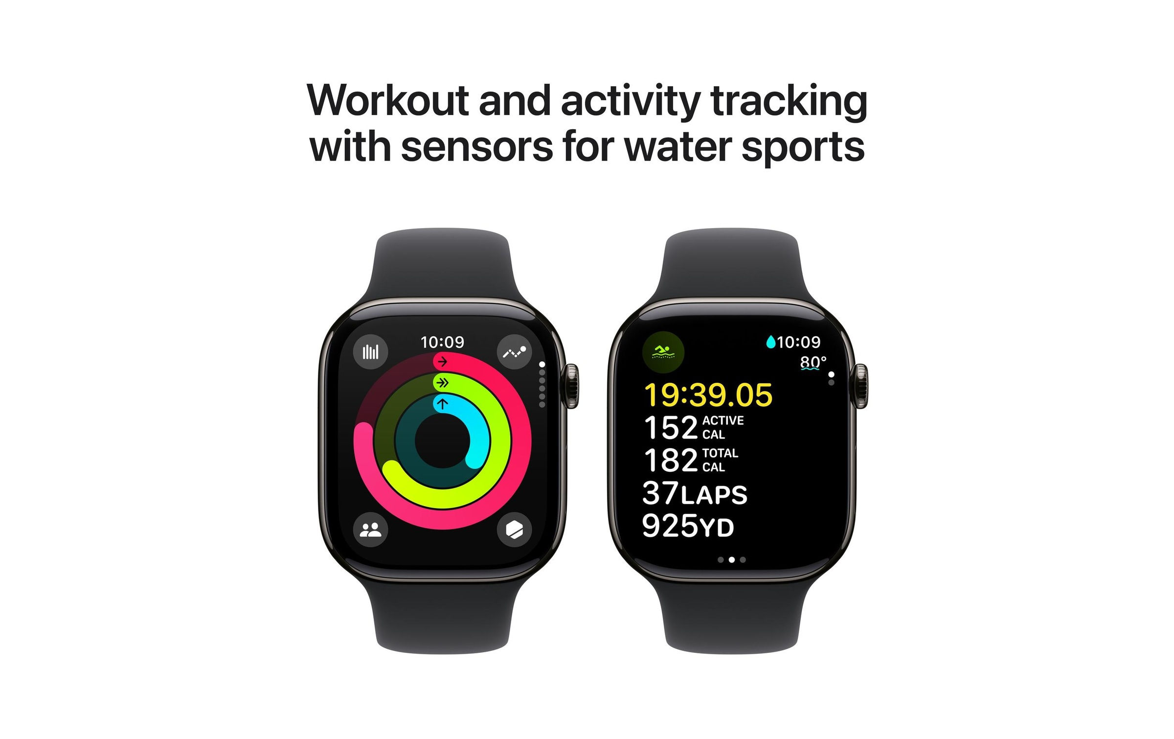 Apple Watch Series 10 Titan, 46 mm, GPS + Cellular, Sport Band S/M, Schiefer