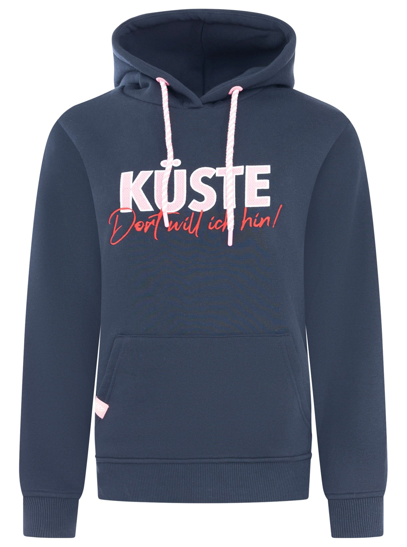 Zwillingsherz Hoodie »"Küste"«, statement Stickerei, gestreifte Kordel, Kapuze
