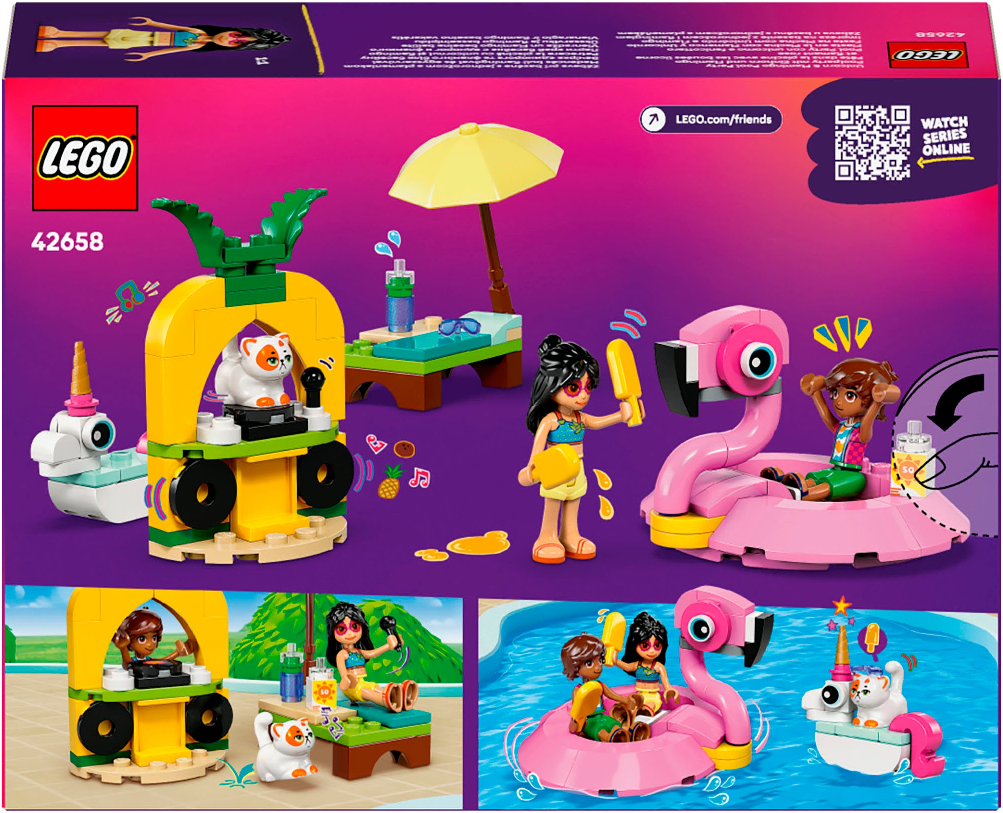 LEGO® Konstruktionsspielsteine »Poolparty mit Einhorn und Flamingo (42658), LEGO Friends« Made in Europe