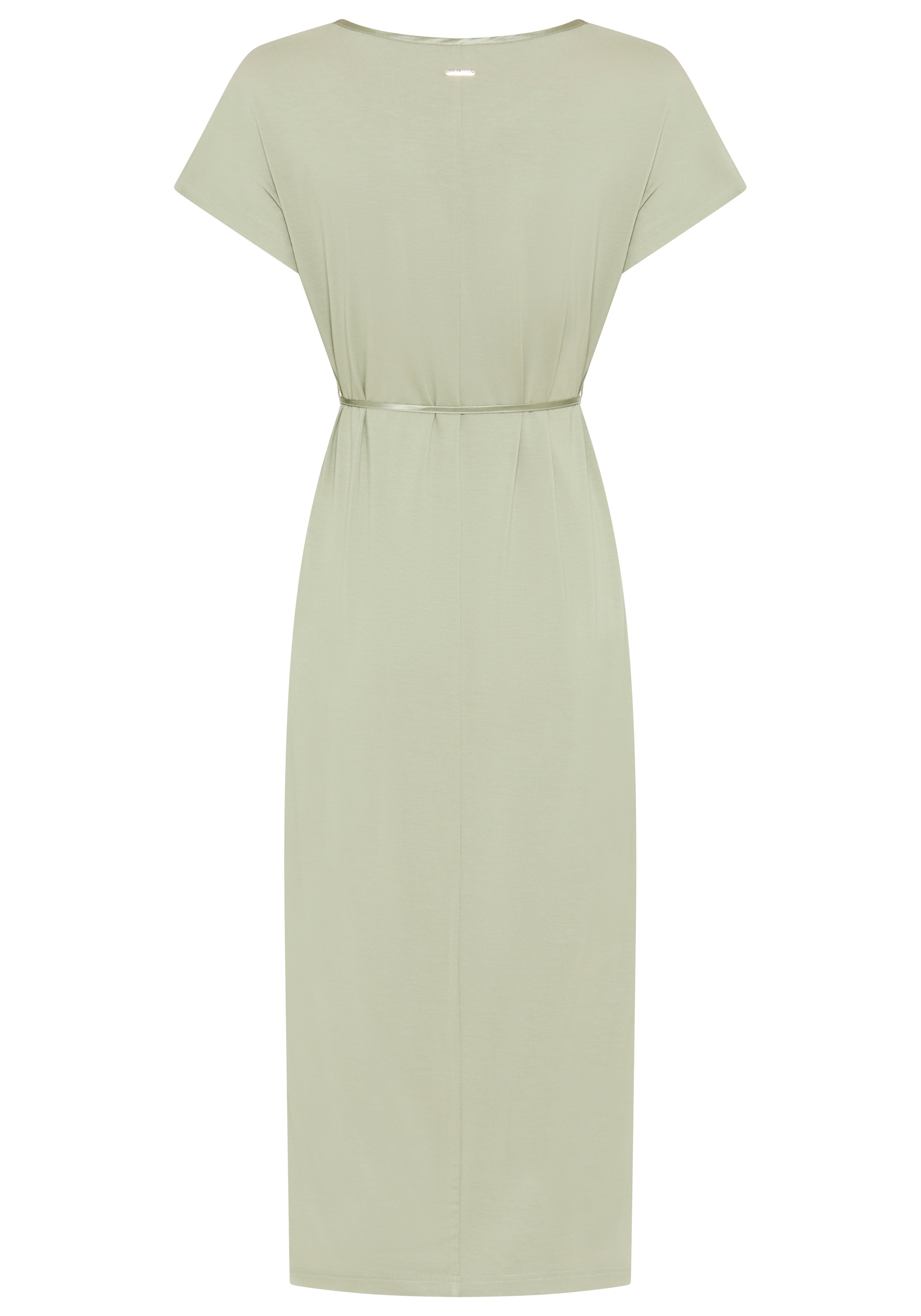 Laura Scott Hemdblusenkleid wadenlange Schnittform, aus Satin und Jersey, glänzende Optik