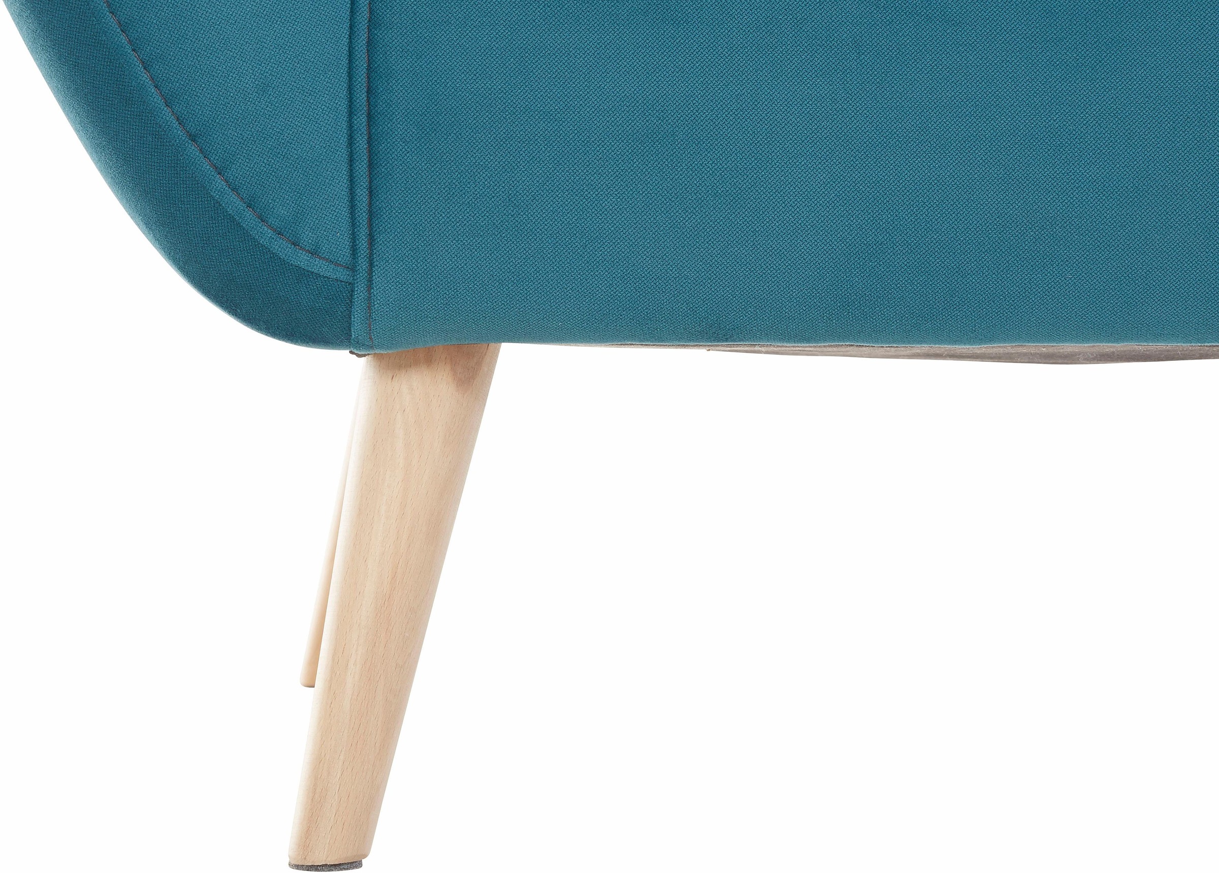 exxpo - sofa fashion 3-Sitzer »Scandi, bequem, aufwendige Rückenpolsterung für mehr Sitzkomfort«, aktuelle Farben in hochwertigen Bezugsqualitäten, Holzfuss