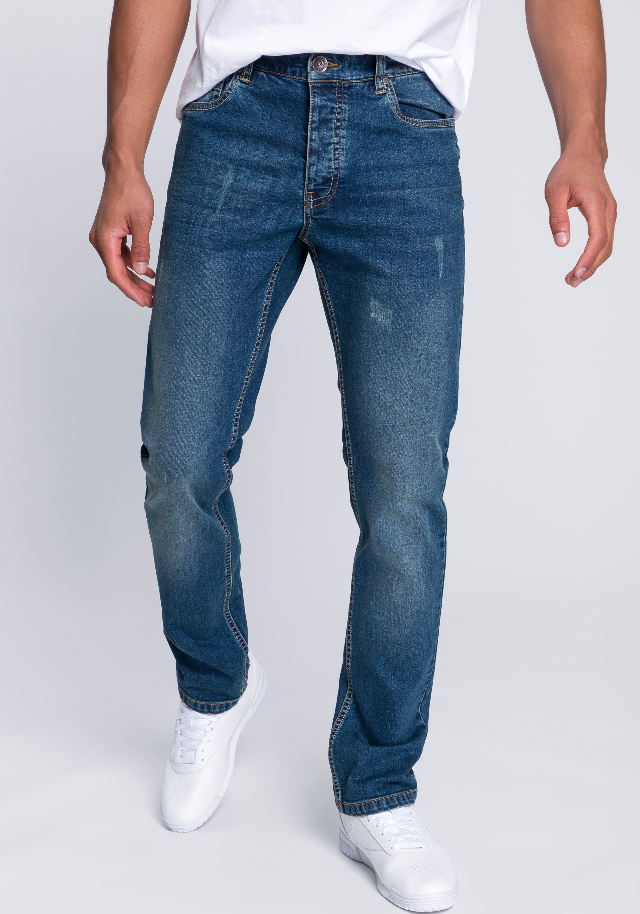 Image of John Devin Straight-Jeans, in markanter Waschung bei Ackermann Versand Schweiz