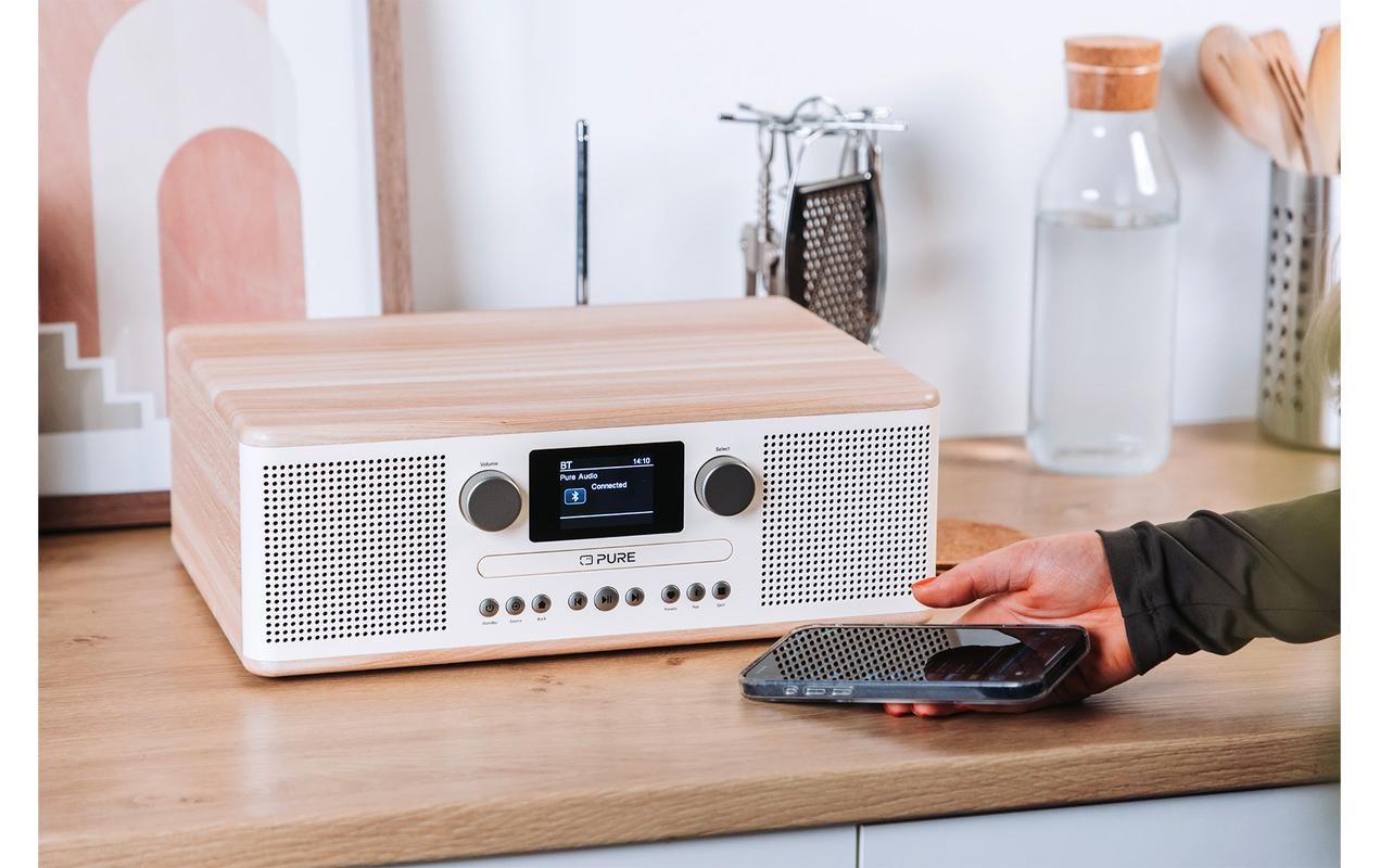 Pure Digitalradio (DAB+) »Classic C-D6 Eiche/Weiss«, (Bluetooth Digitalradio (DAB+)-FM-Tuner)