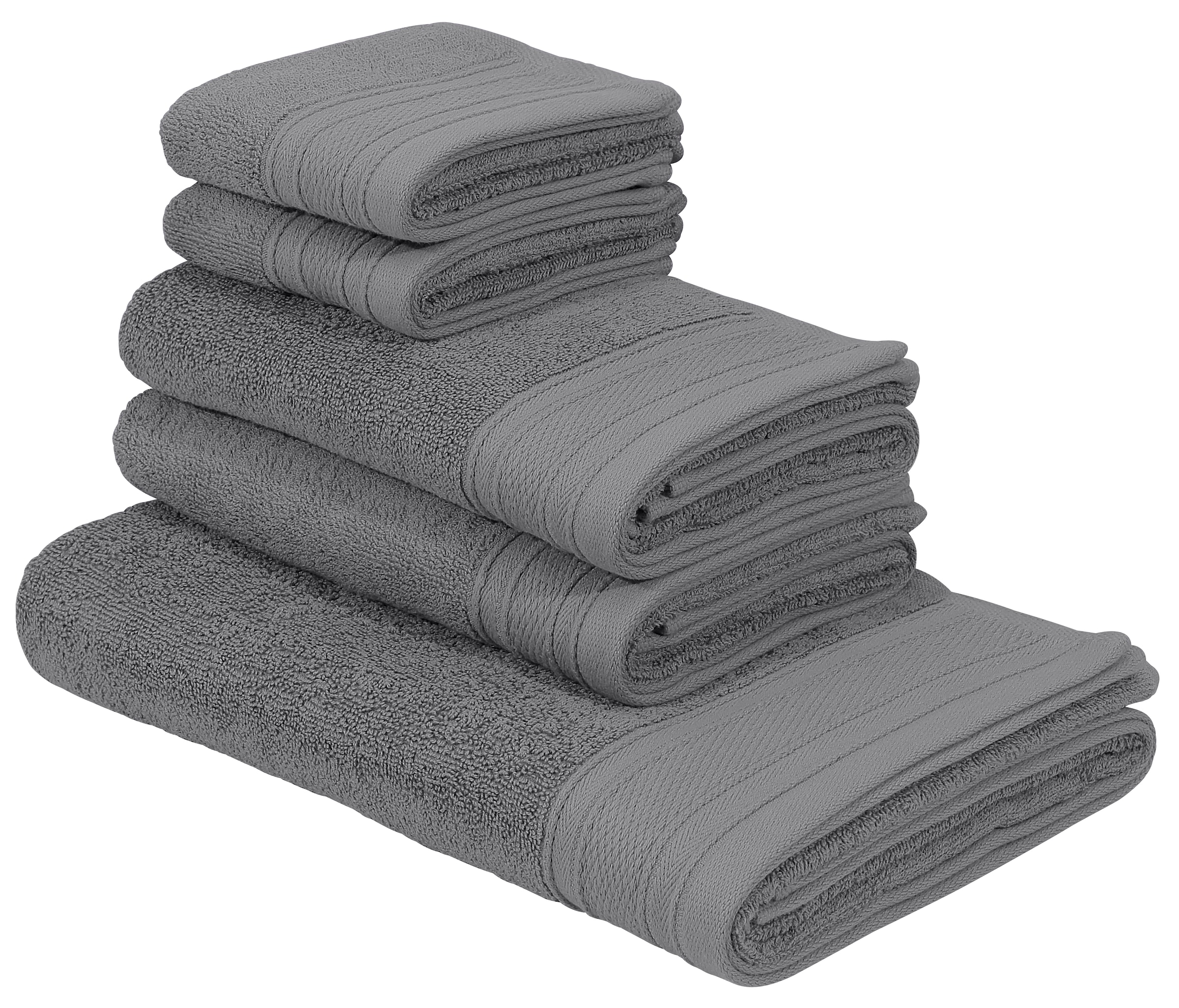 Image of Bruno Banani Handtuch Set "Robby, Premium Handtücher, 500 gr/m², 100% Baumwolle" Set 5 Stk. Frottier Duschtücher, Handtücher, Gästetücher, Set, 5-tlg, 5 Jahre Garantie