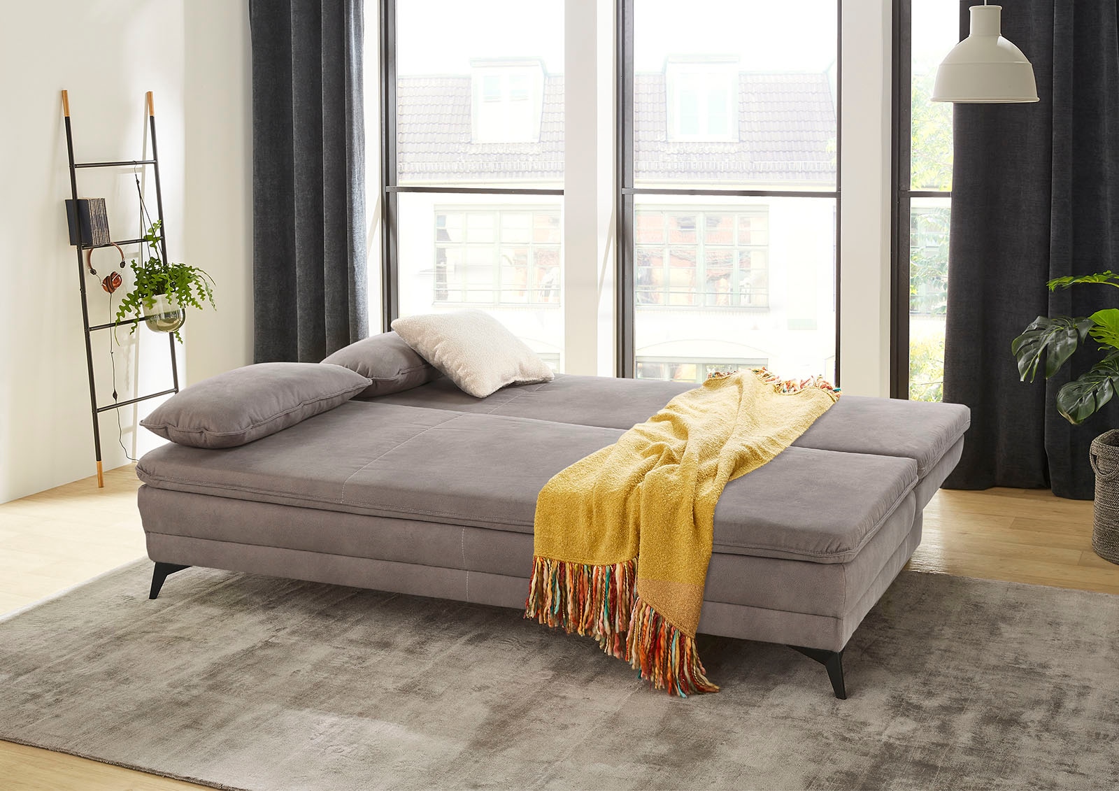 Jockenhöfer Gruppe Schlafsofa »Laurin, B: 202 cm, Liegefl. 158x200 cm, Dauerschläfer« mit Bettfunktion, Bettkasten, Kaltschaumtopper &1 Zierkissen