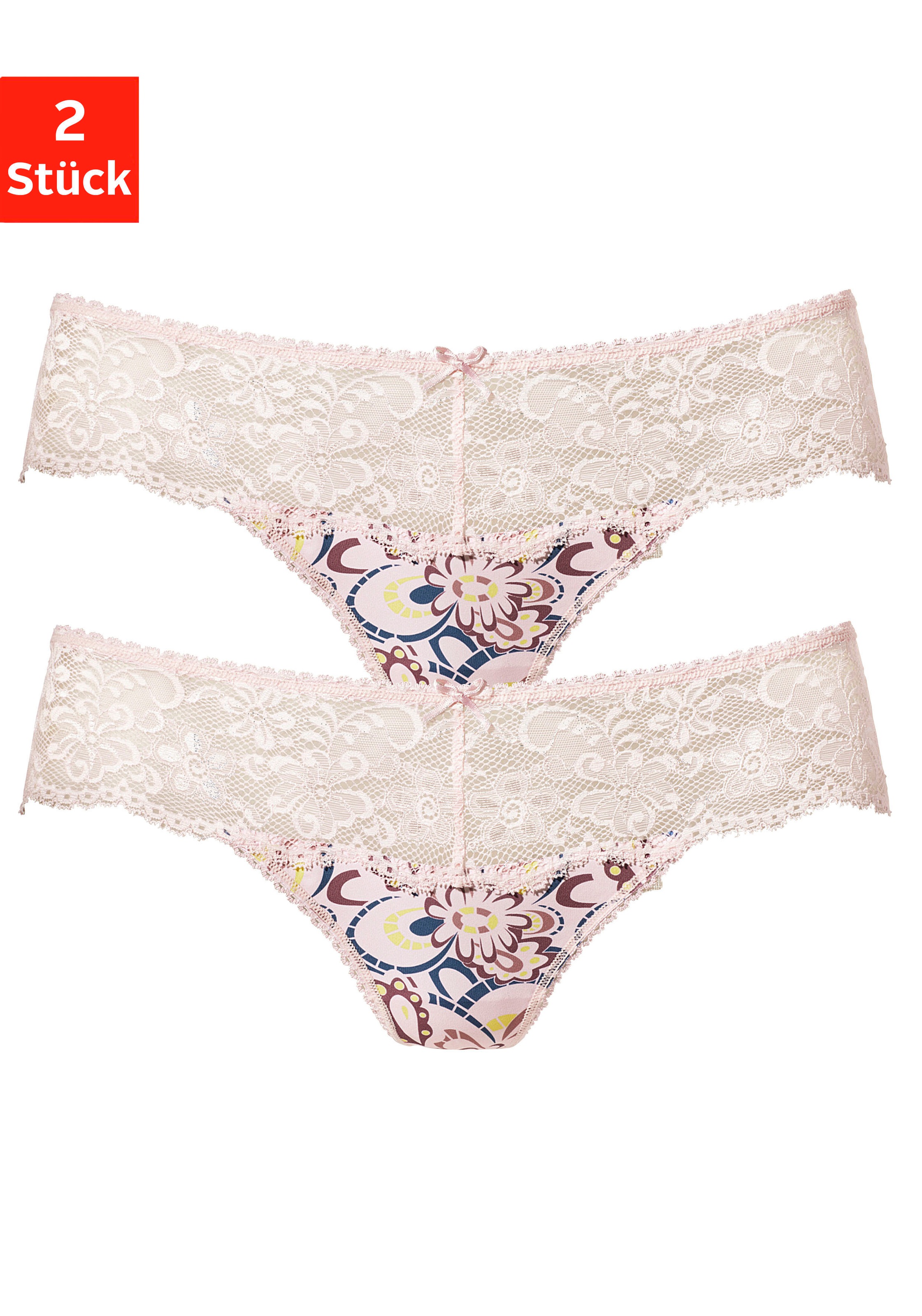 Image of Nuance String, (2 St.), Dessous mit breitem Spitzenband bei Ackermann Versand Schweiz