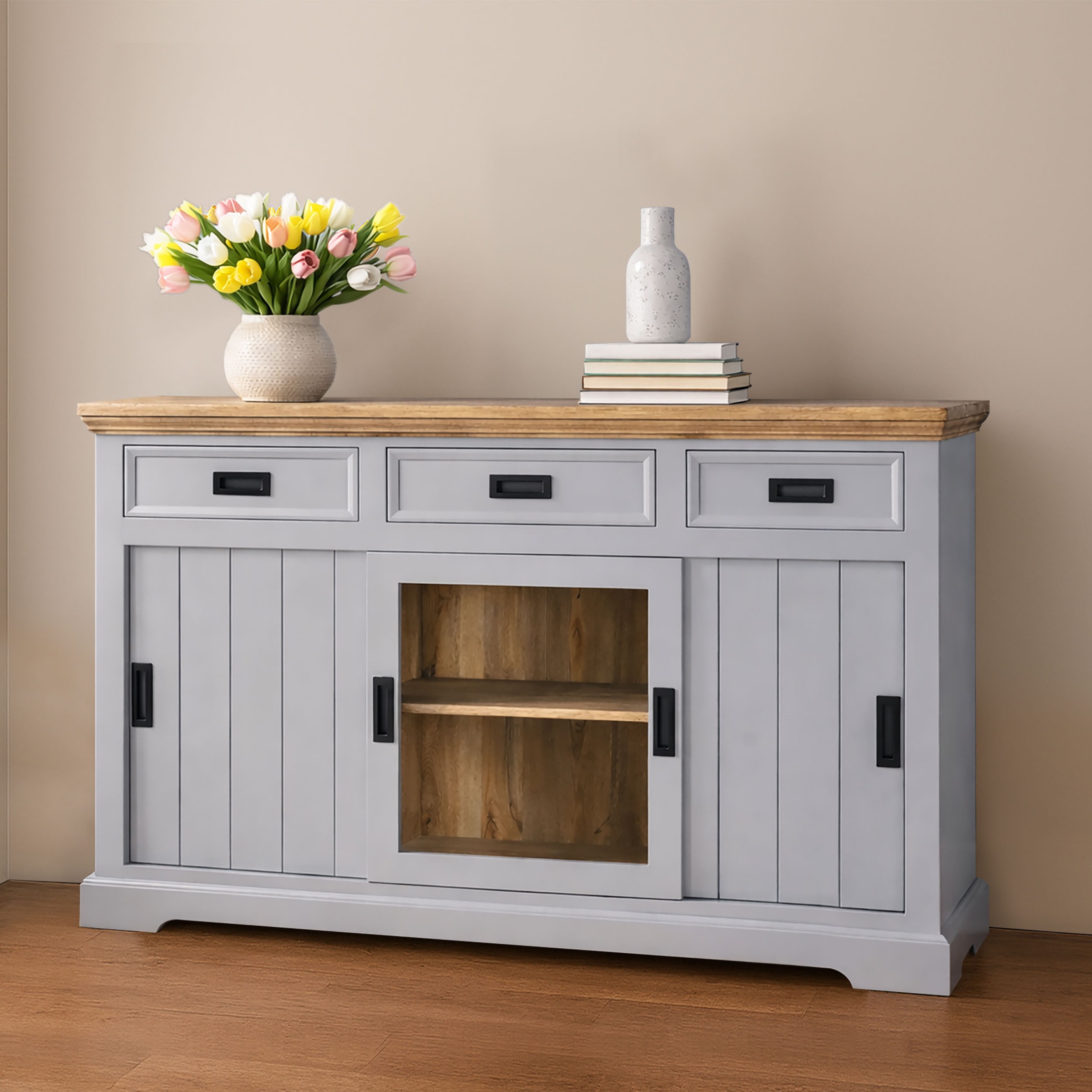 Image of GOODproduct Sideboard "Alpinist Kommode Breite/Tiefe/Höhe 160/40/90 cm" mit 3 Schiebetüren, handgefertigt, Unikat-Möbel, Breite 160 cm