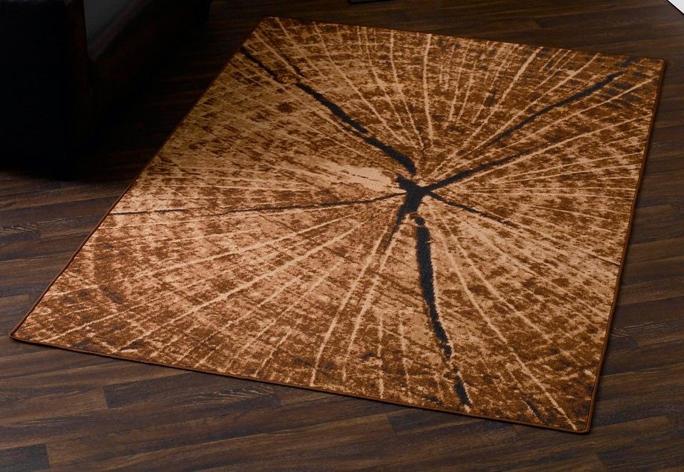 Image of HANSE Home Teppich »Baumstamm -Optik«, rechteckig, 9 mm Höhe, Baumscheibe, Natur, rutschfeste Beschichtung, Gekettelt, Wohnzimmer, Schlafzimmer, Robust, Pflegeleicht bei Ackermann Versand Schweiz