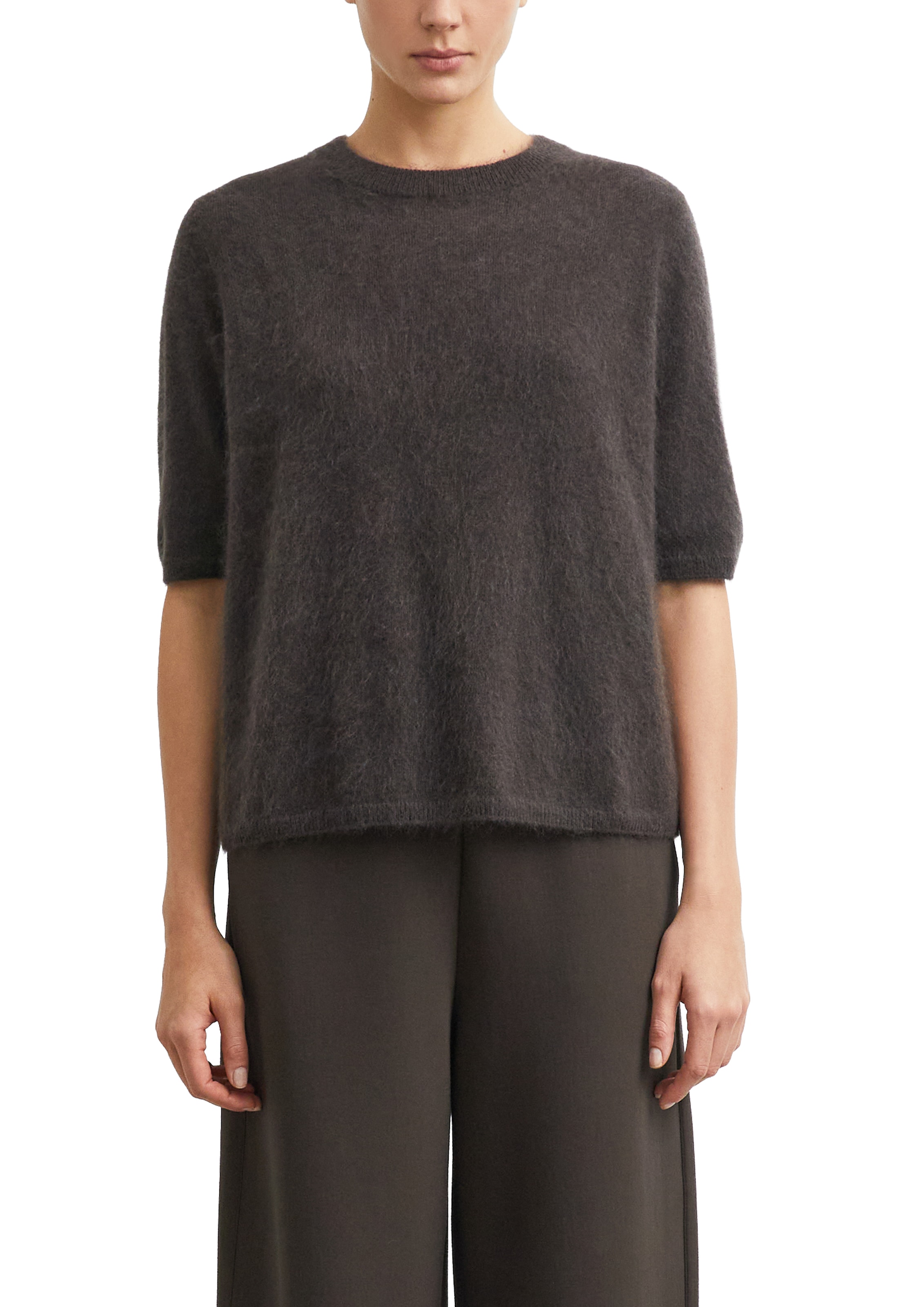 Image of Comma Strickpullover mit Halbarm und aus reiner Wolle