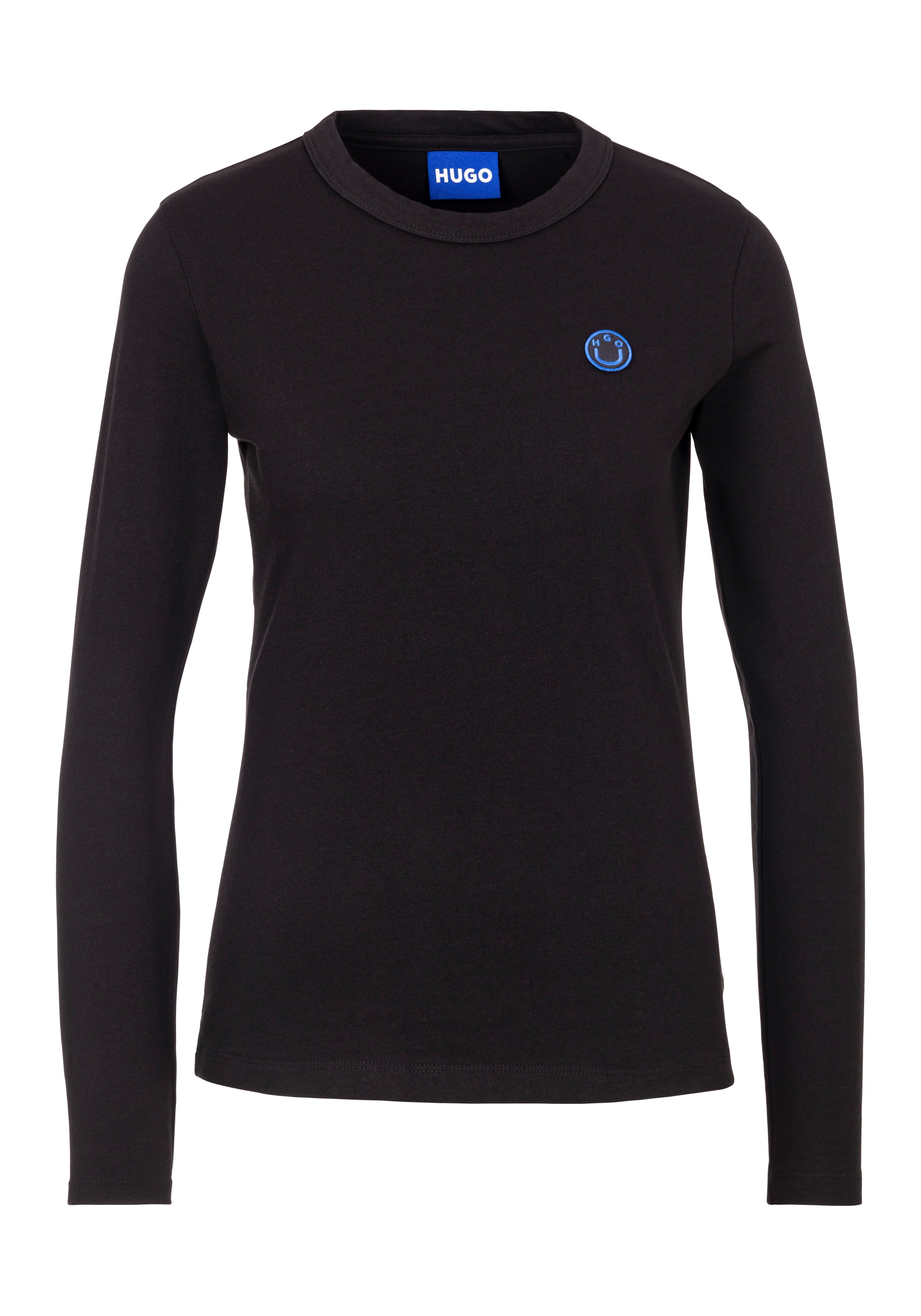 HUGO Blue Longsleeve »Daliria«, mit Label-Badge mit HAPPY HUGO Logo