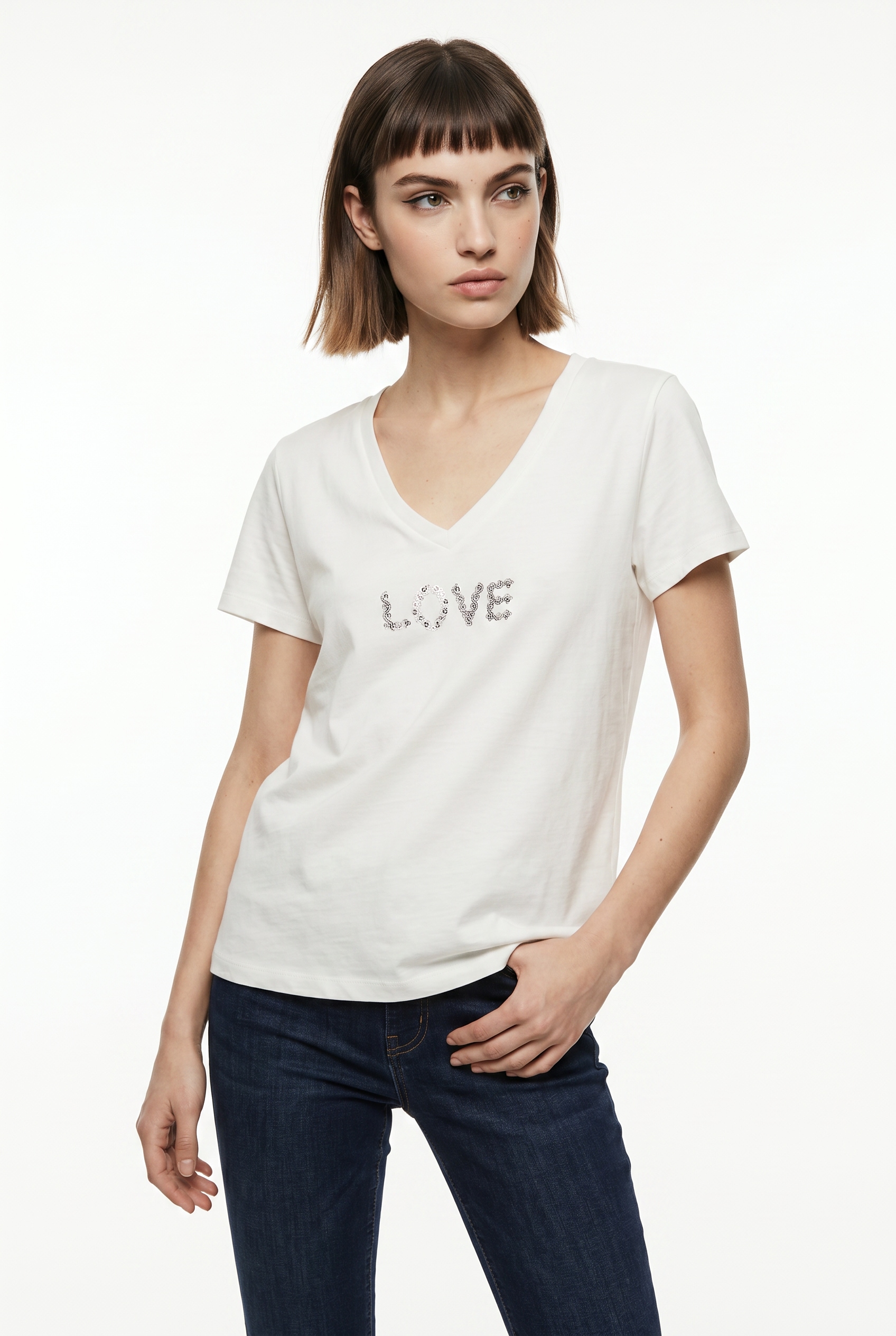 Vero Moda Kurzarmshirt »VMJOAN VANESSA SS TOP BOX JRS« Baumwolle, regular fit