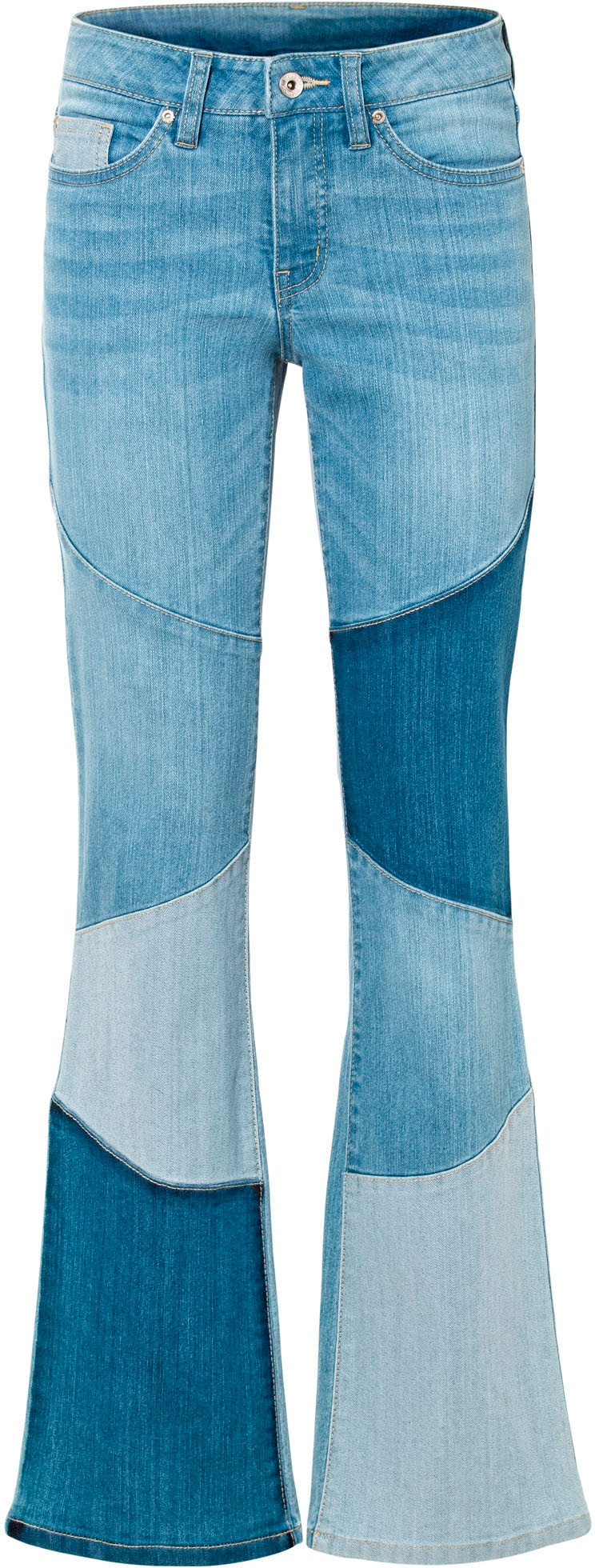 bonprix Jeans à pattes d'eph »Flared-Jeans Mid Waist« Regular Fit, Mid Waist, mit Elasthan-Anteil