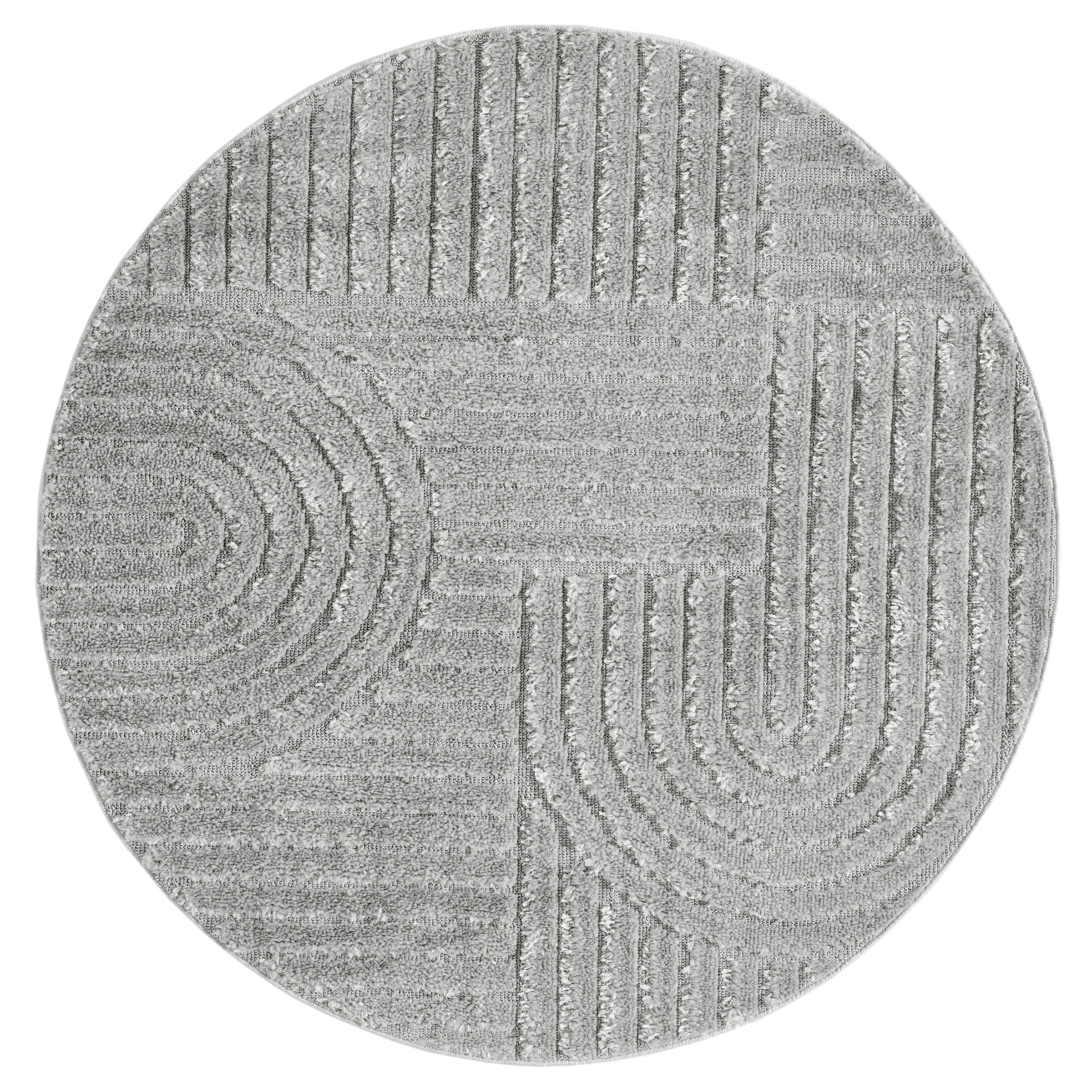 GOODproduct Teppich »Jonne, Boho-Design, Scandi, Designteppich« rund 20 mm Höhe Hoch-Tief, 3D Optik, skandinavischer Stil, Wohnzimmer, Schlafzimmer