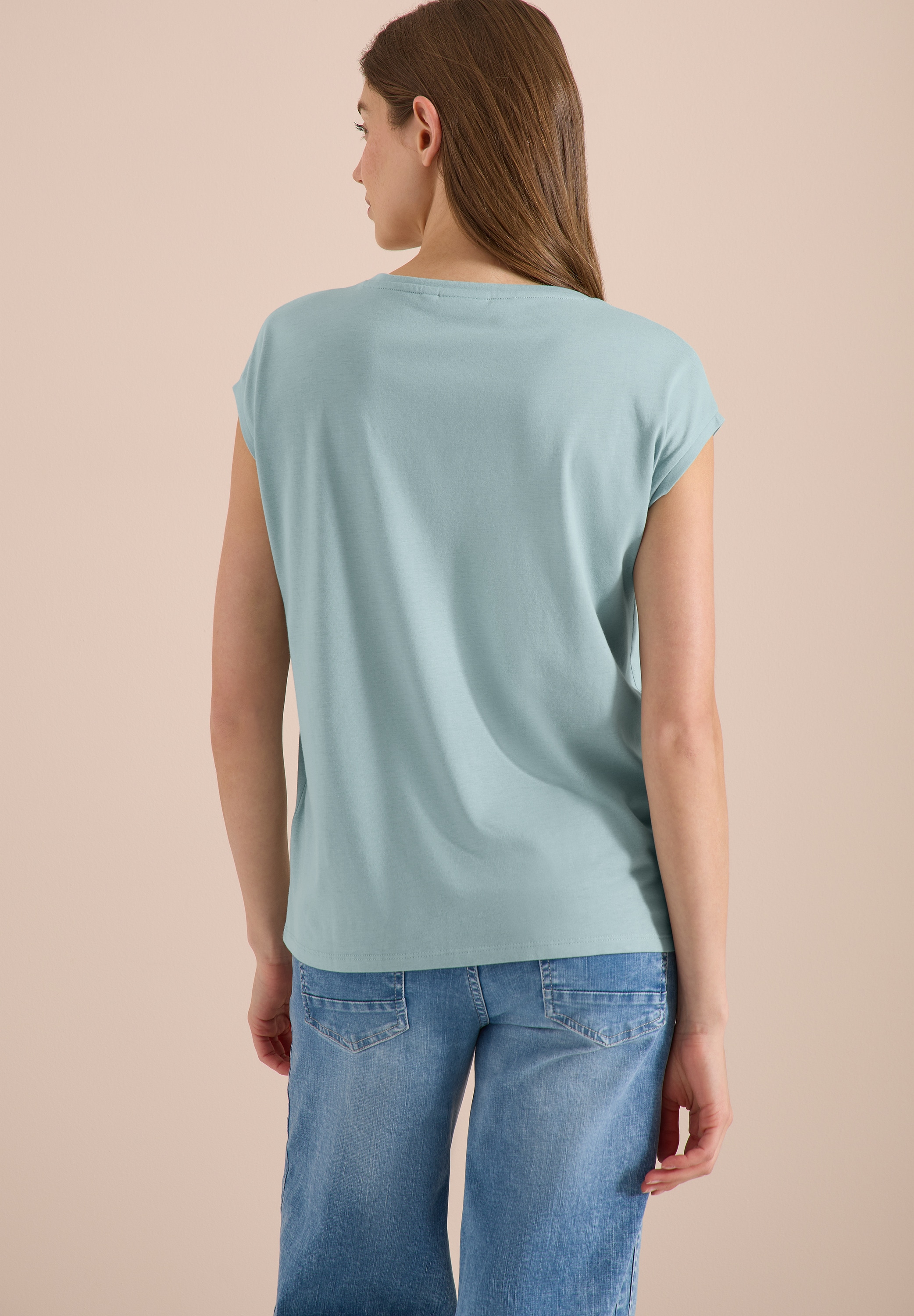 Cecil Kurzarmshirt Sommershirt mit V-Neck