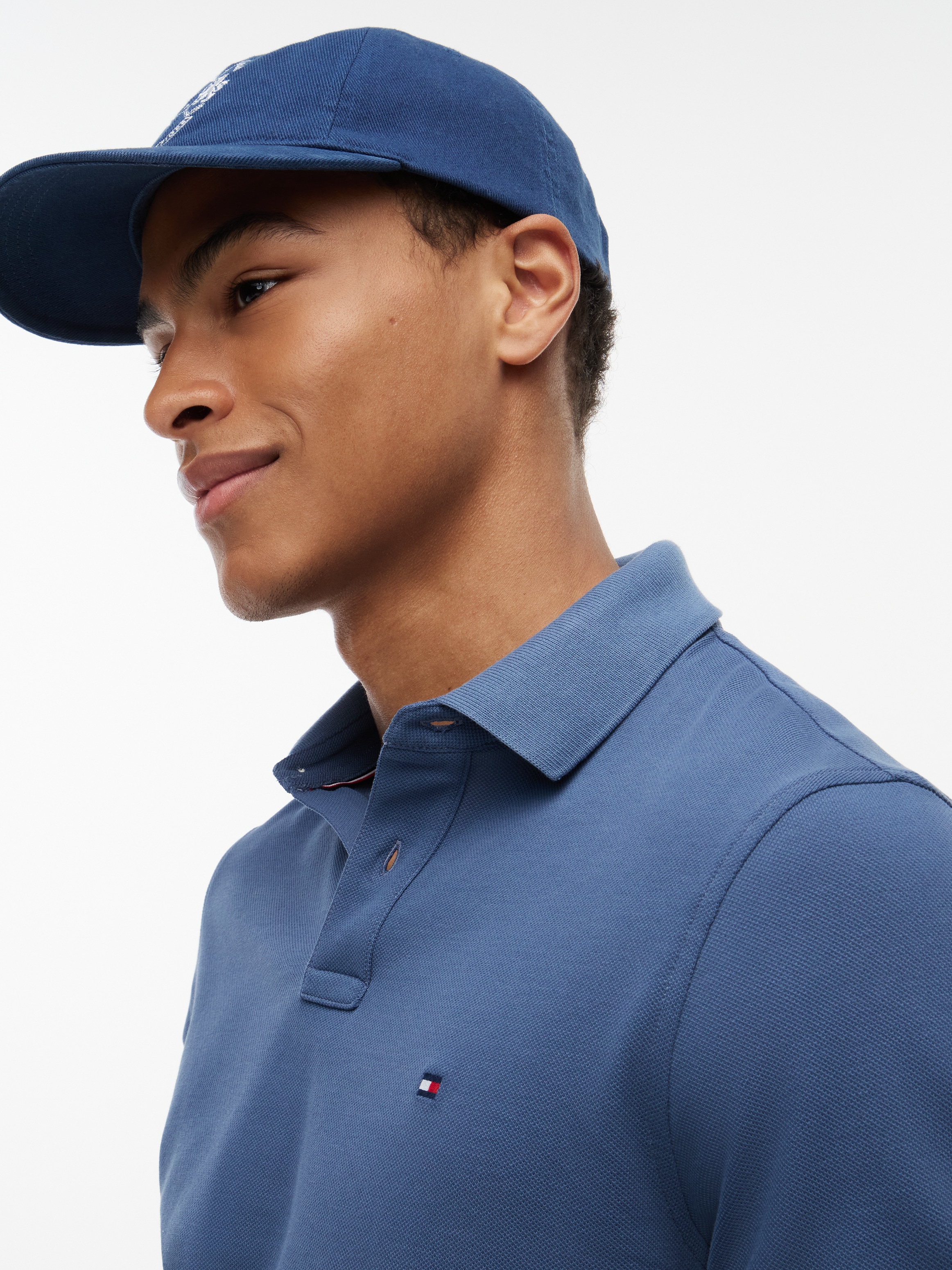 Tommy Hilfiger Polo »1985 REGULAR POLO mit Kontraststreifen und Knopfleiste« uni, sportif, coupe régulière, mélange coton, col polo