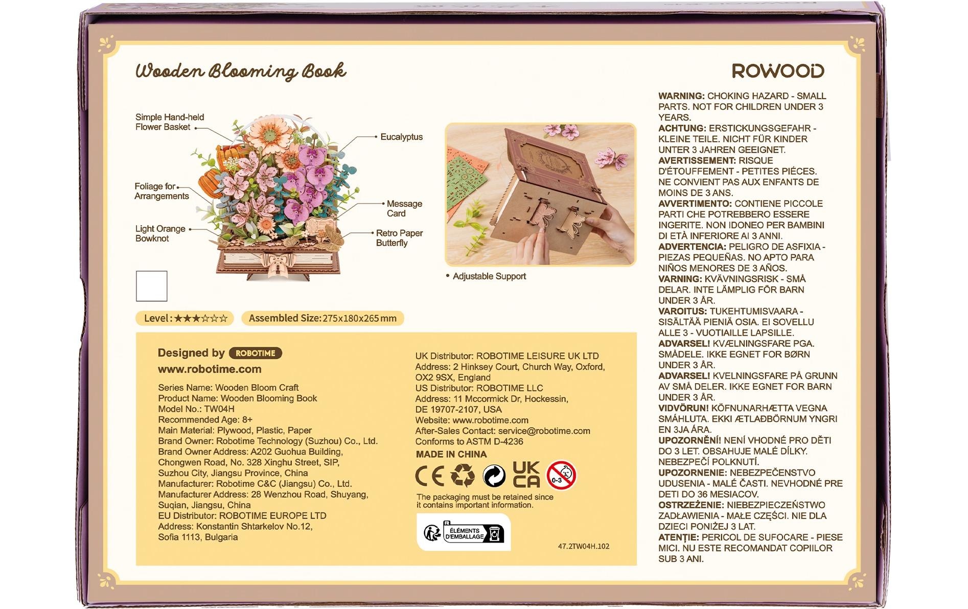   Modellbausatz »Rolife Wooden Blooming Book 3D-Holzpuzzle Diorama 522 Teile« 522 Stk. tlg.