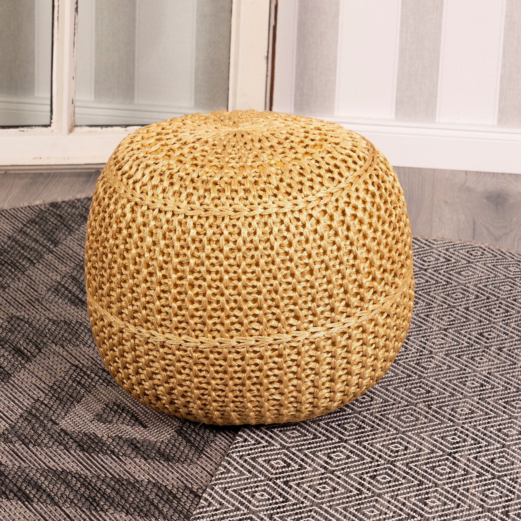 Image of Obsession Sitzkissen »My Pouf Exo«, (1 St.), Sitzhocker, rund, Strickoptik, In- und Outdoor geeignet bei Ackermann Versand Schweiz