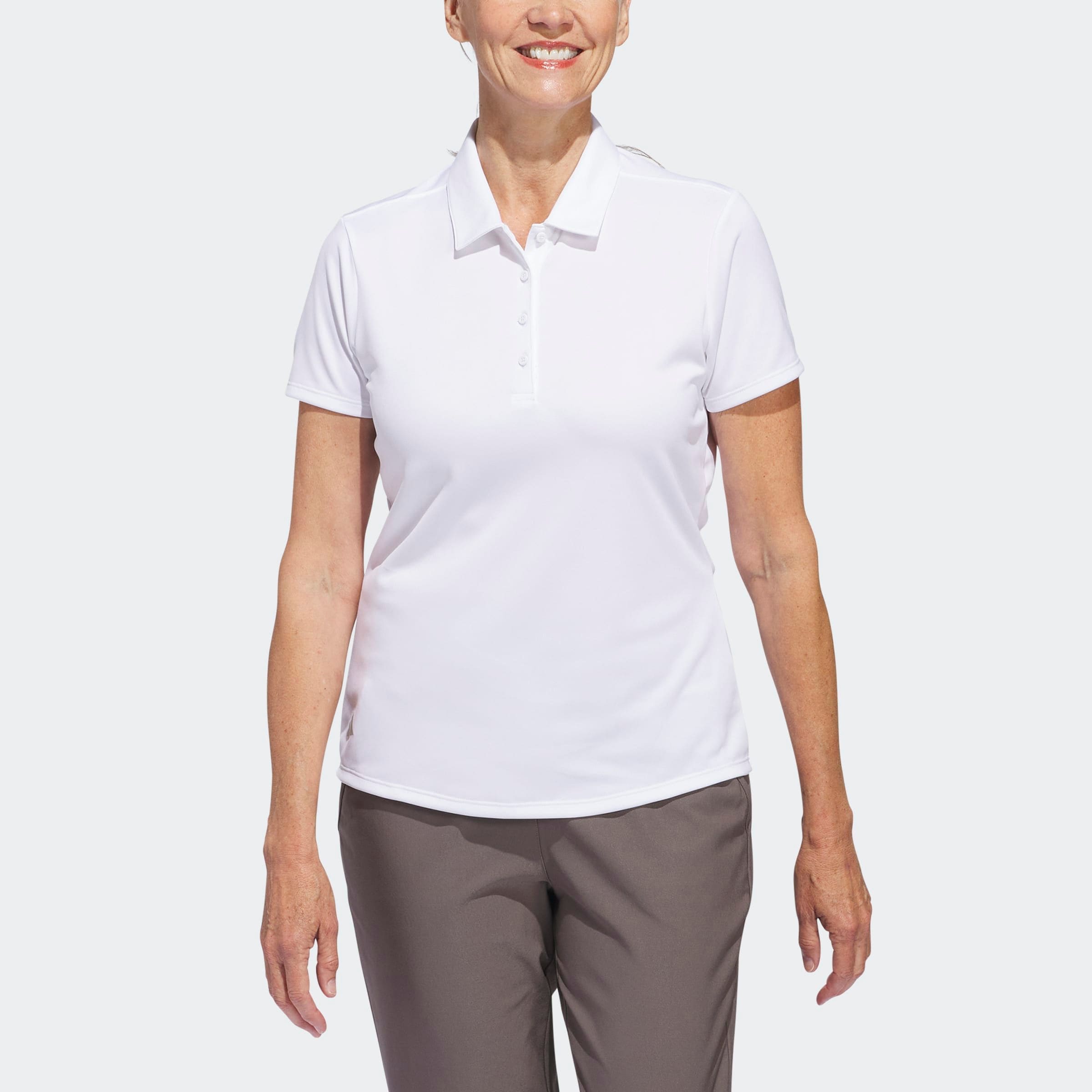 adidas Performance Polo »SOLID PERFORMANCE SHORT SLEEVE FÜR DAMEN« mit Druckknopfverschluss, aus Polyester, leichtes Pikeematerial