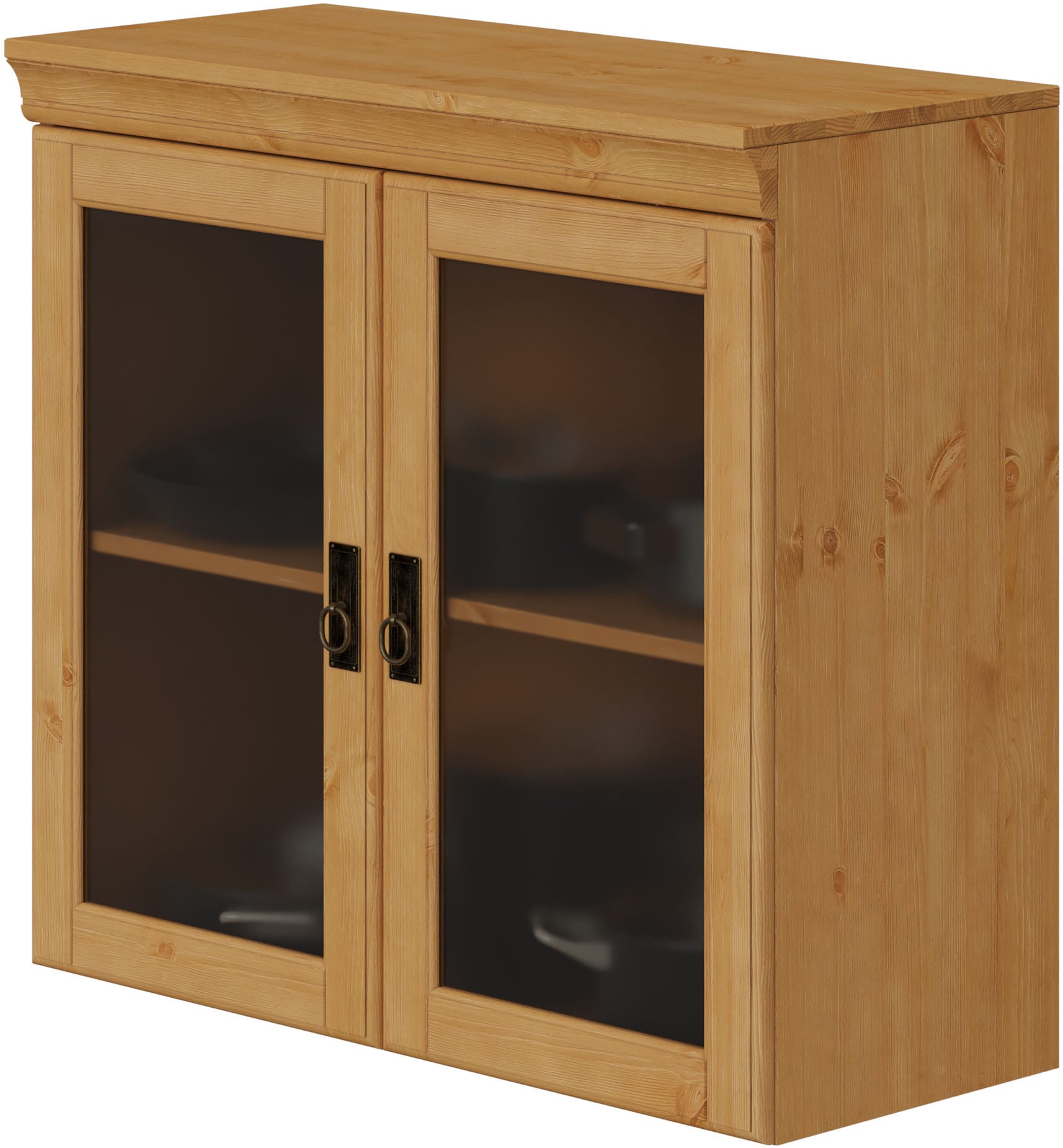 GOODproduct Armoire suspendue »Rügen« Breite 80 cm, FSC® zertifiziertes Massivholz, Türen mit Glaseinsatz