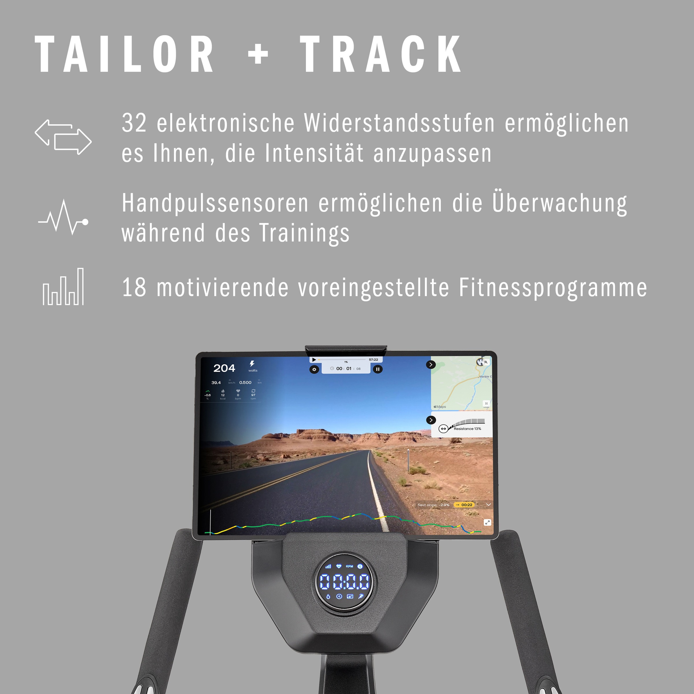 adidas Performance Ergometer »C-24c«, mit Tablet-Halterung, LED-Display, mit Bluetooth und App-Funktion