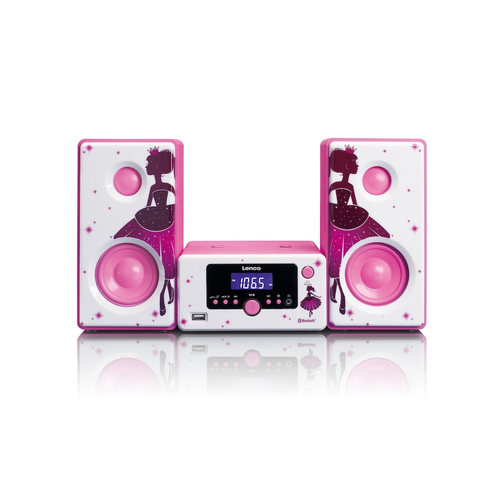 Lenco Microanlage »MC-020 Pink«, (Bluetooth FM-Tuner)