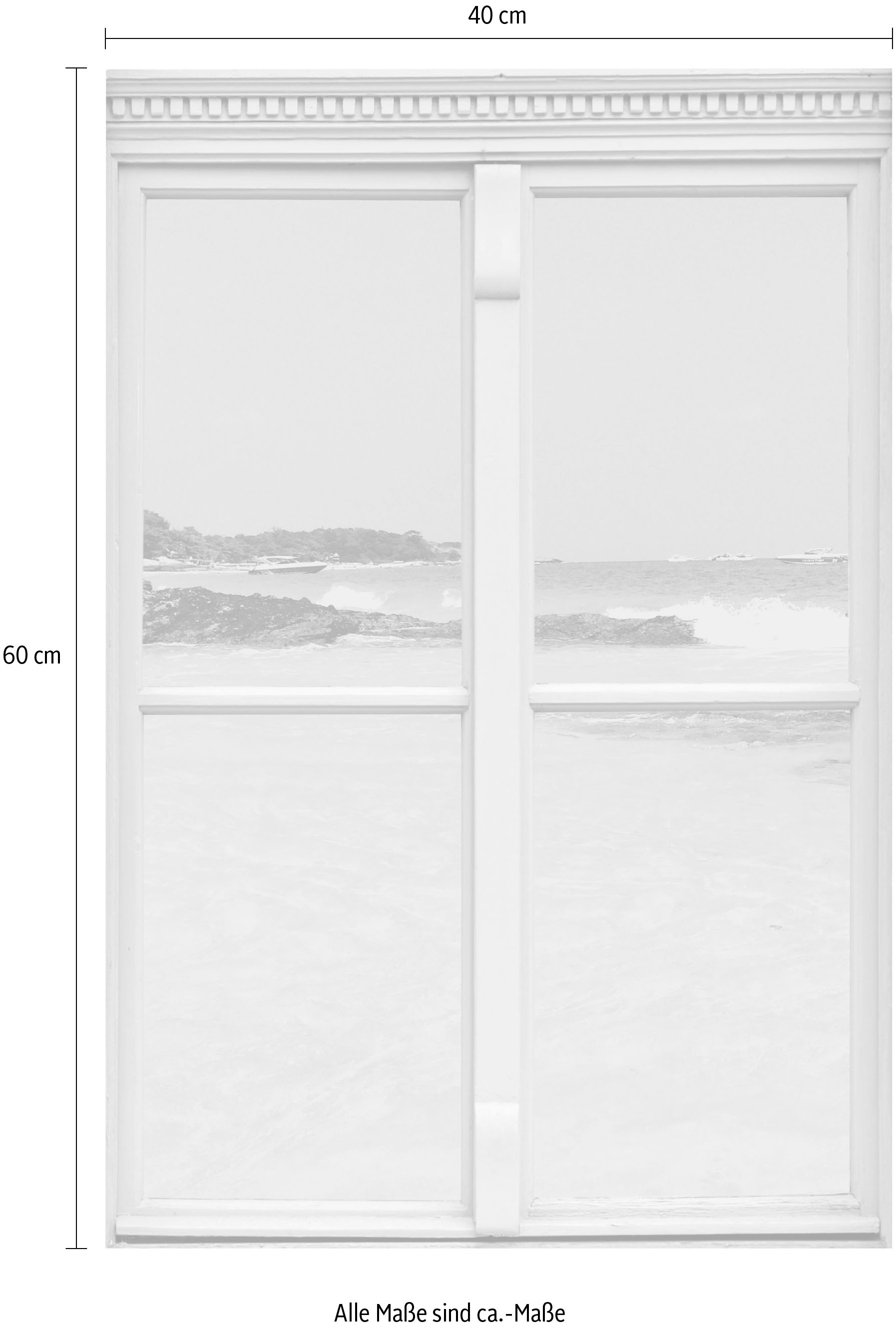 queence Autocollants muraux »Strand« Wandsticker, Wandbild, selbstklebend, 3D, Fenster