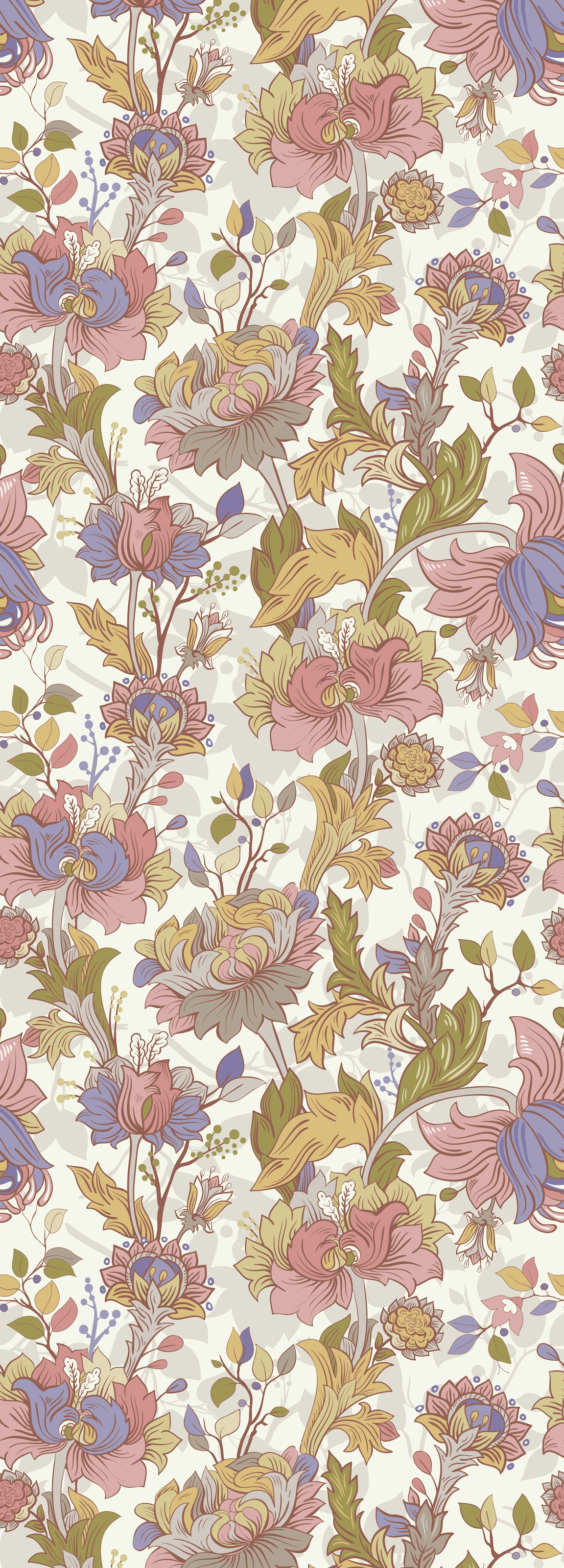 Image of queence Vinyltapete "Rene" Motiv bedruckt botanisch floral gemustert natürlich glatt 90x250cm, selbstklebend, kinderleichte Anbringung, Sticker