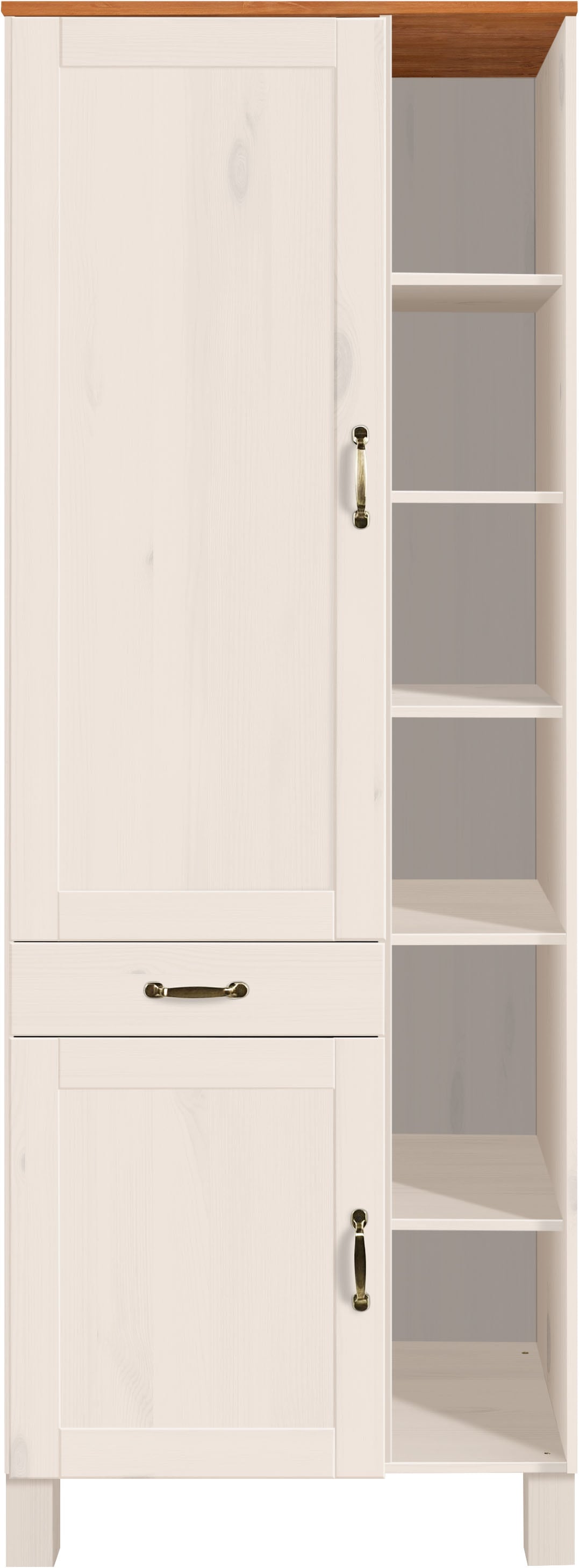 Home affaire Armoire haute »Alby« Largeur 75 cm, 2 portes, 1 tiroir, 6 compartiments ouverts