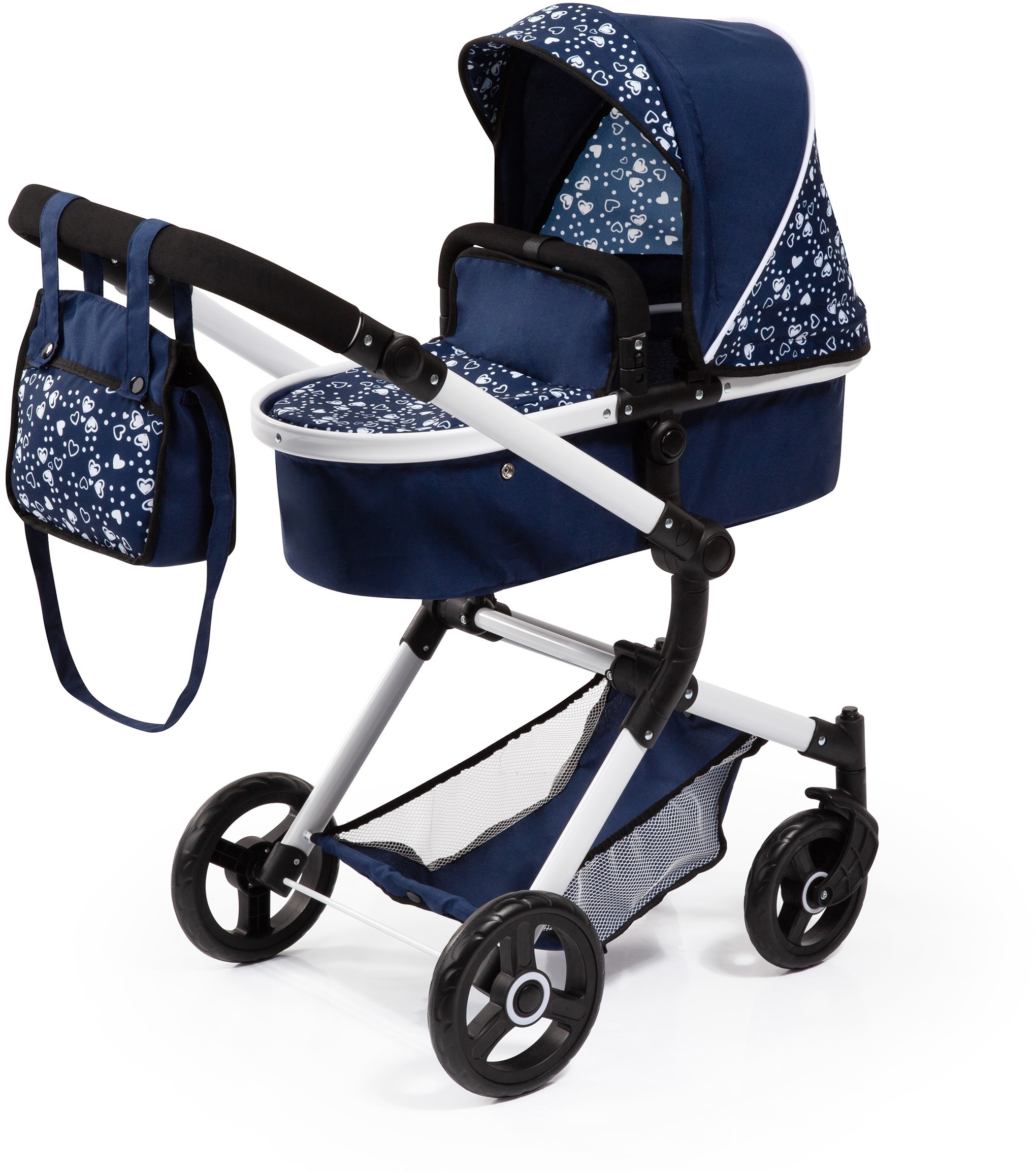 Image of Bayer Kombi-Puppenwagen »Vario, Blau/Weiss«, inkl. Wickeltasche bei Ackermann Versand Schweiz