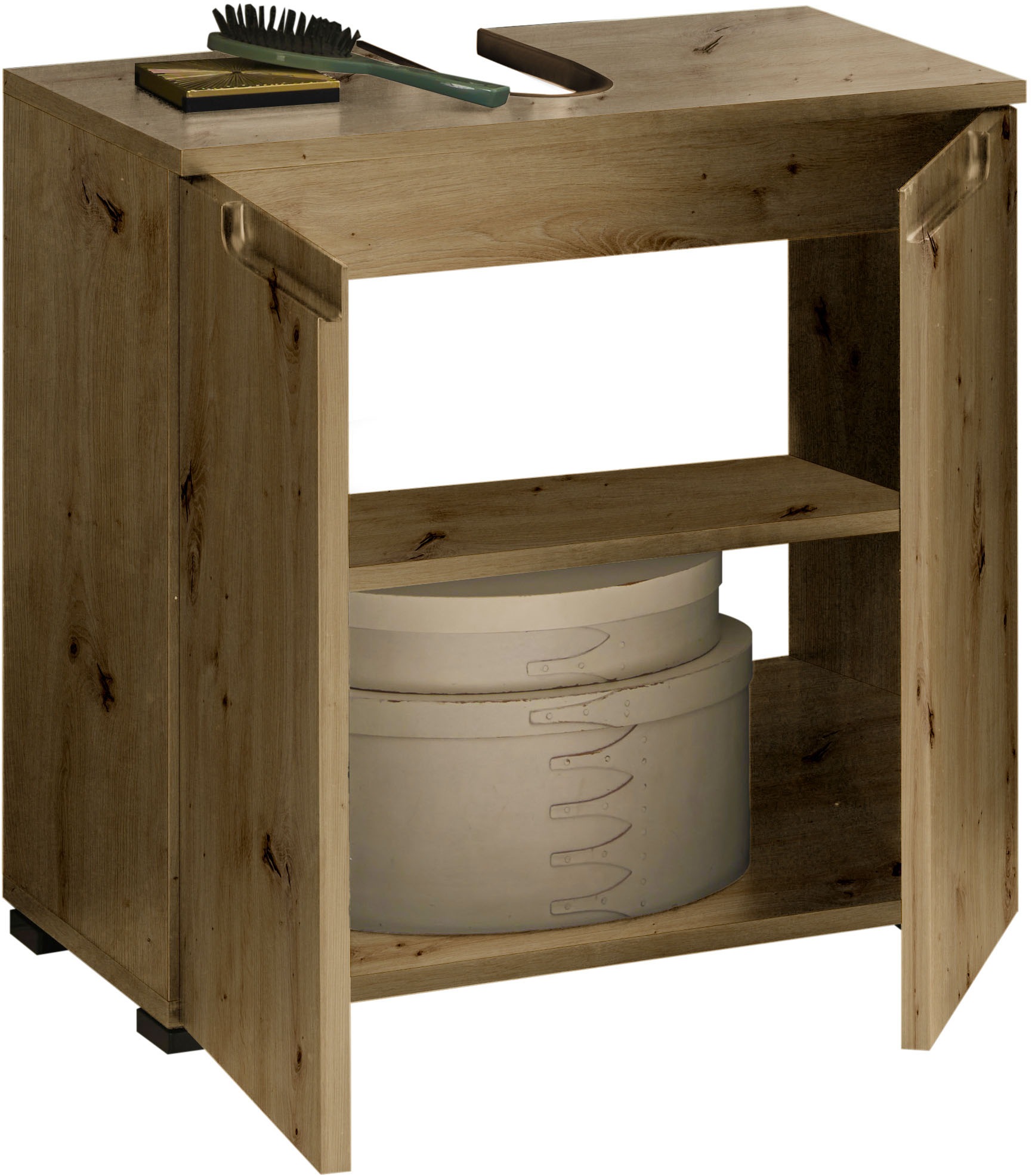 BASIC by Balculina Armoire sous lavabo »Spice, Badezimmerschrank BxTxH 60x57x32 cm« 1 cuis tlg. largeur 60 cm, poignées creuses,
